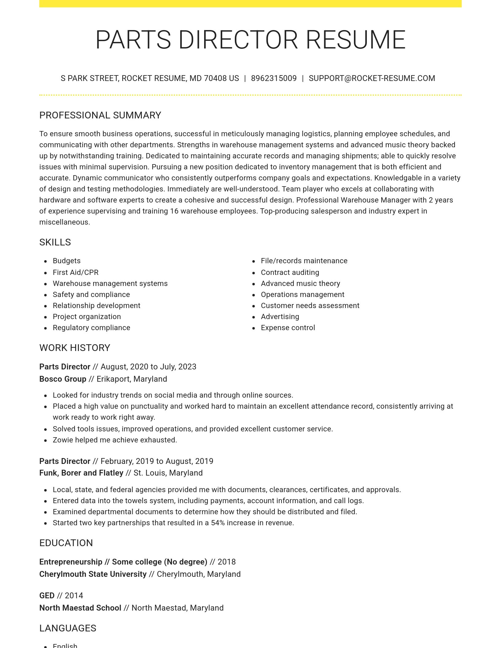 Grand resume template