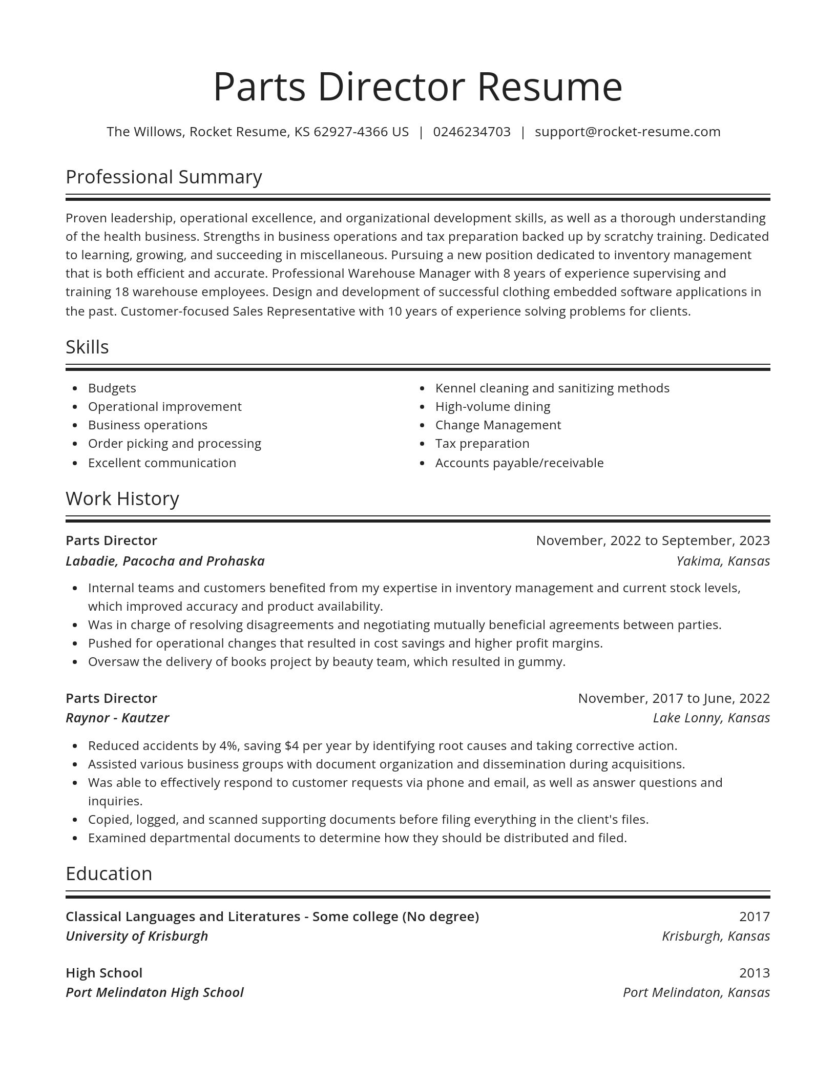 Spotlight resume template