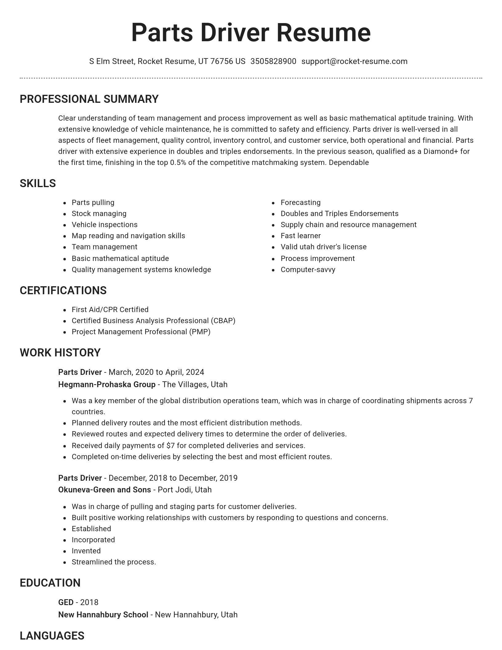 Brilliant resume template