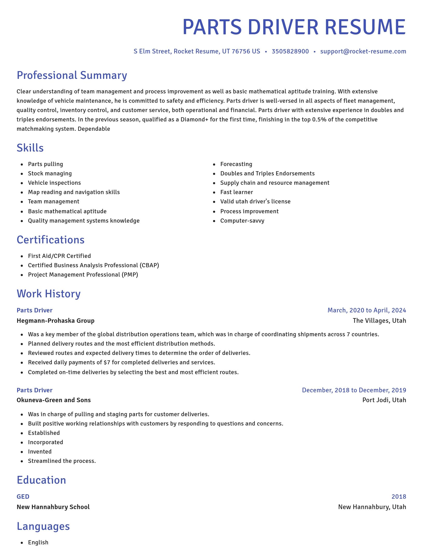 Novel resume template