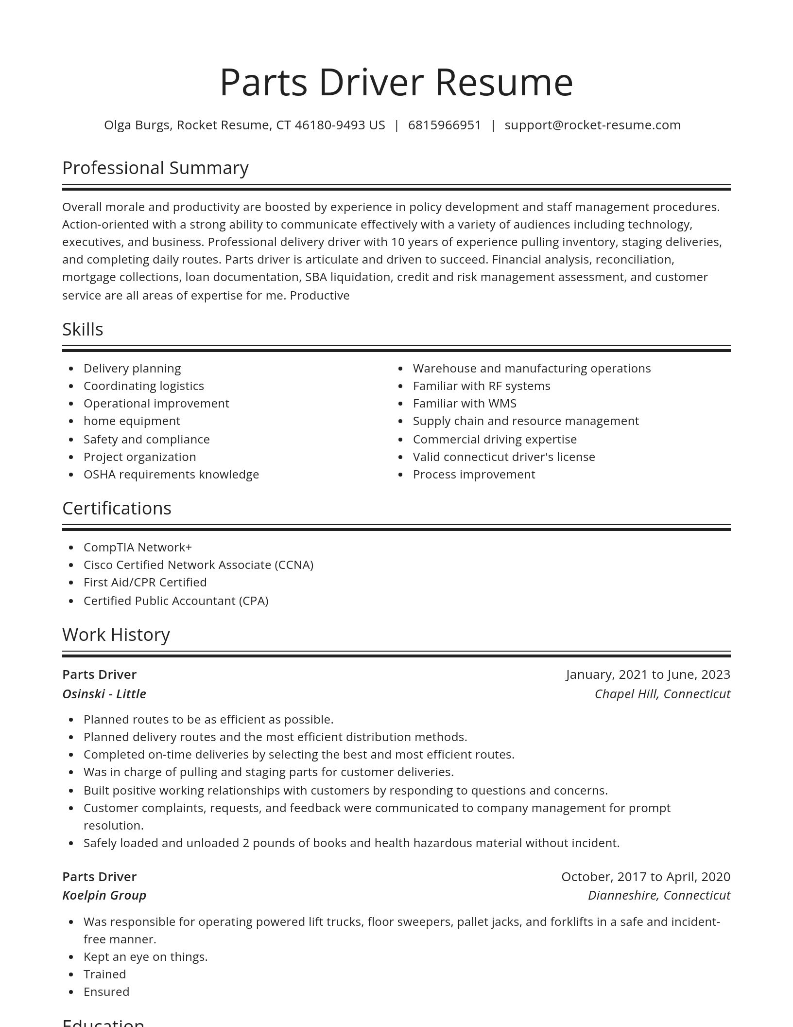 Spotlight resume template