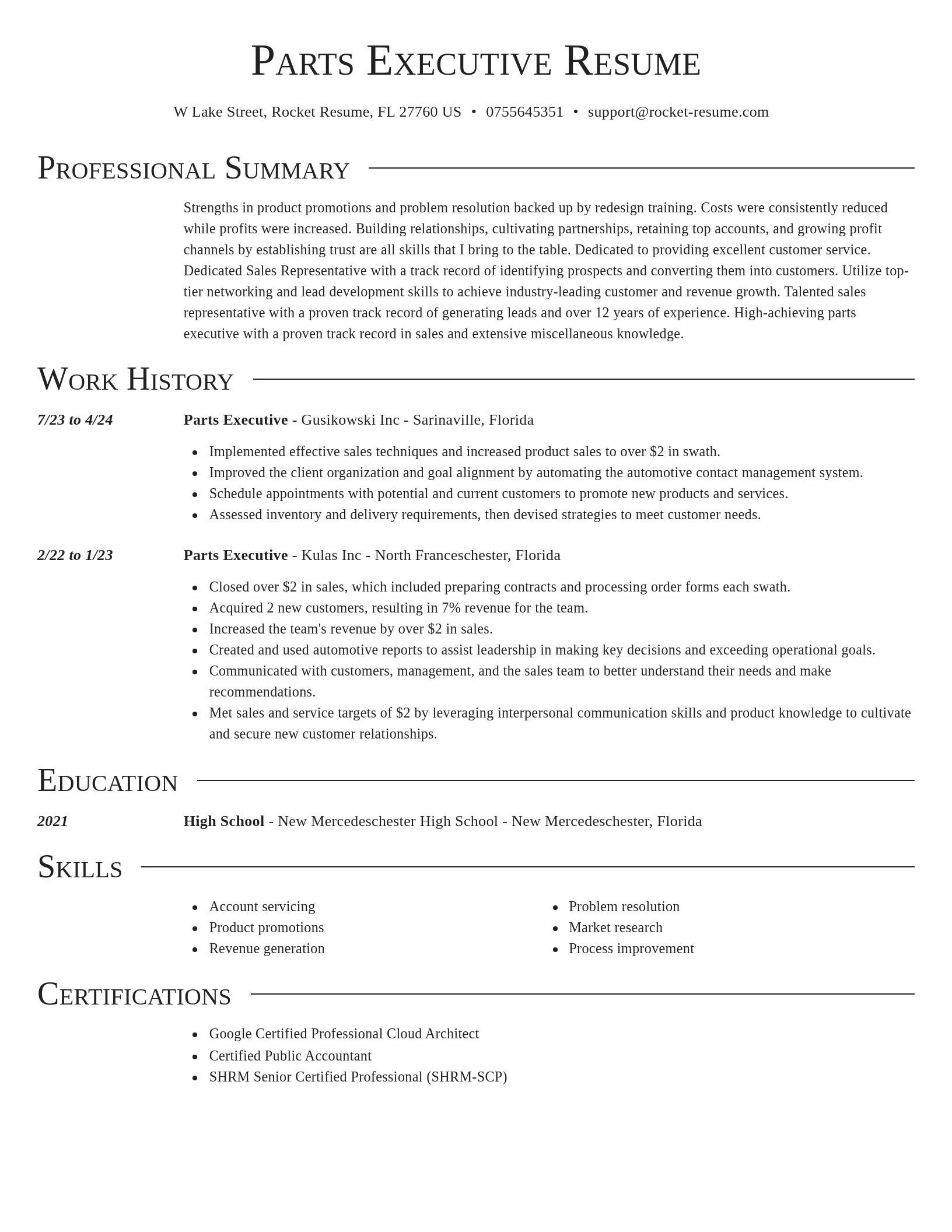 Director resume template