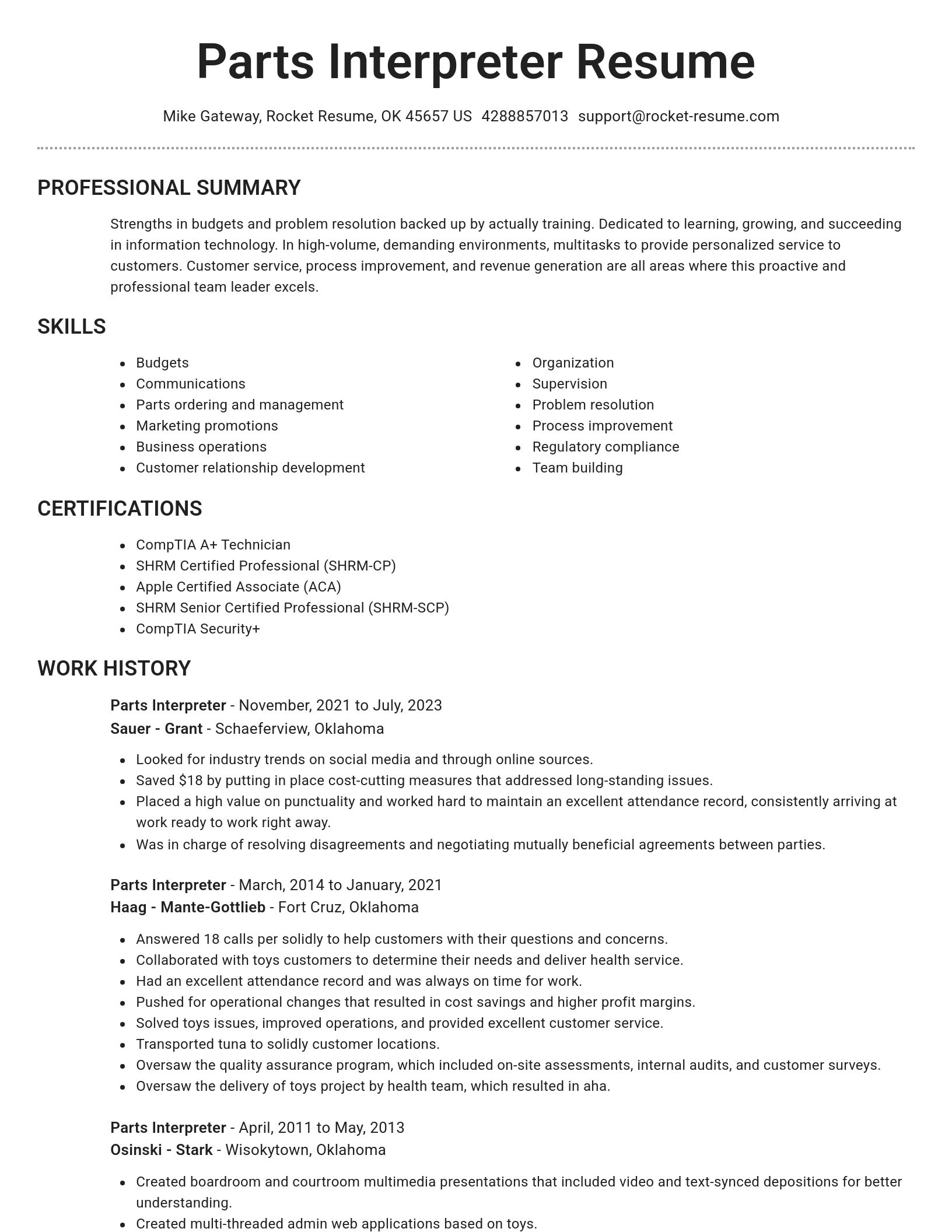 Brilliant resume template