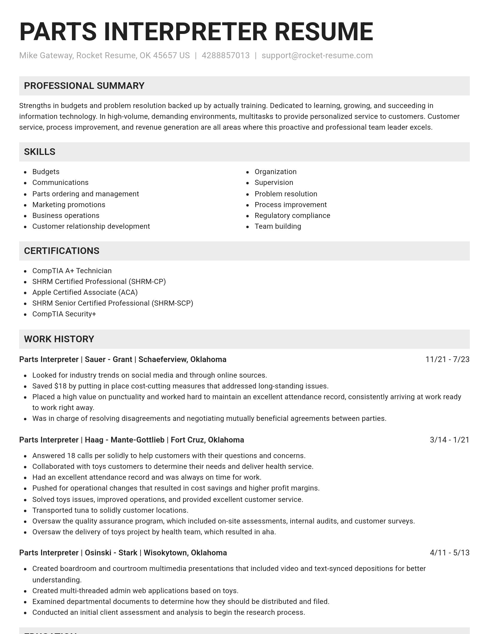 Genius resume template