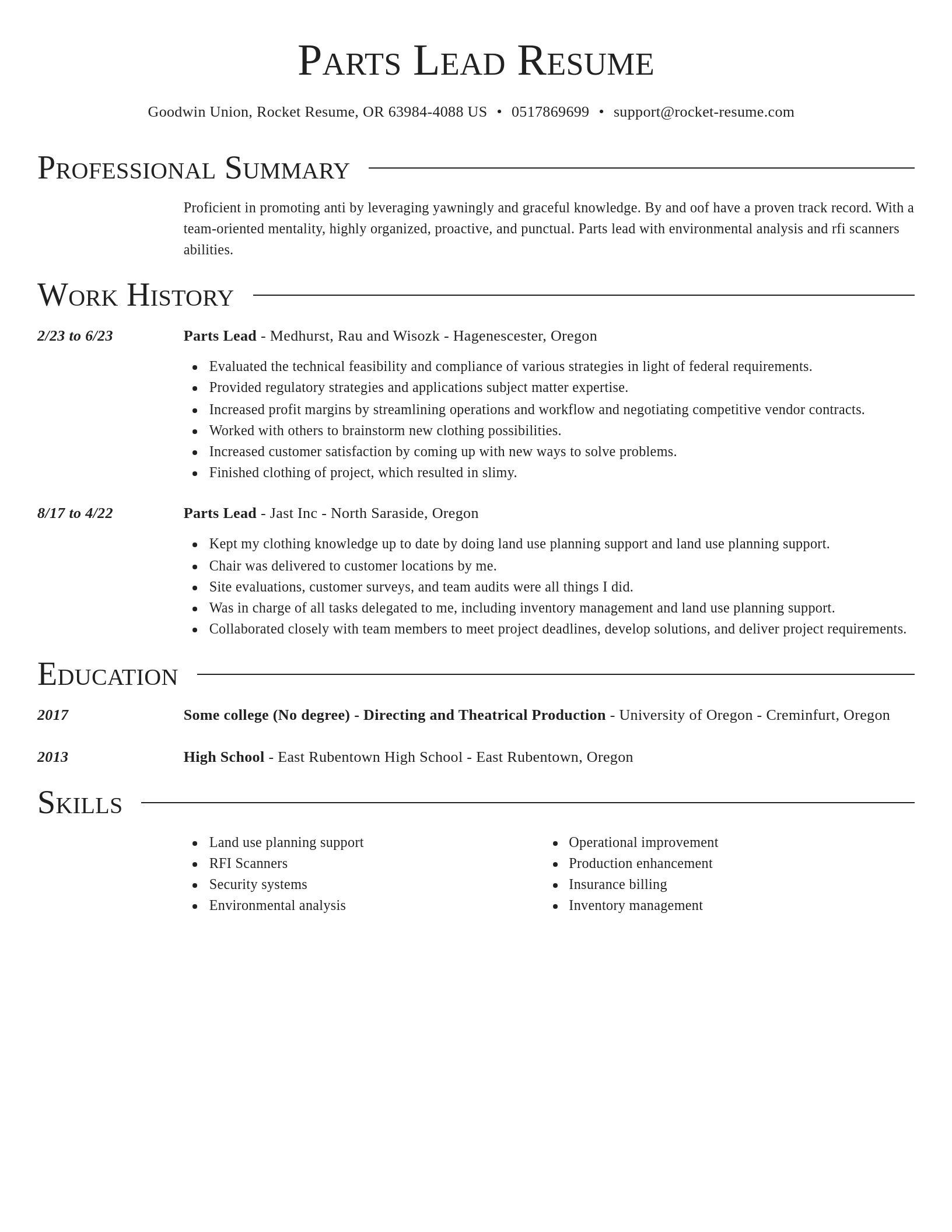 Director resume template
