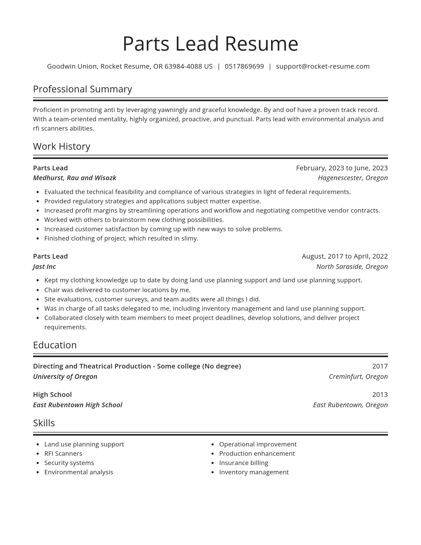 Spotlight resume template