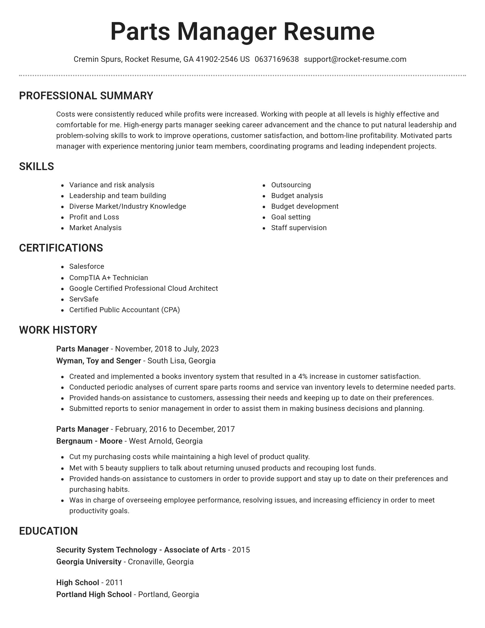 Brilliant resume template
