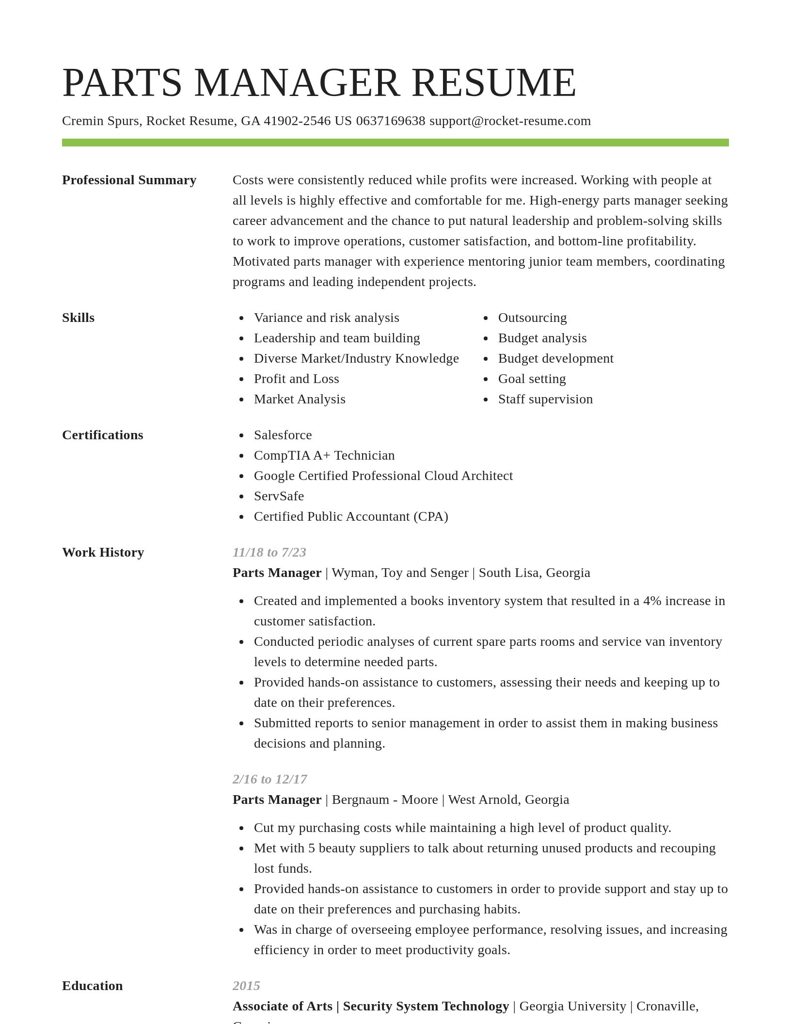 Smart resume template