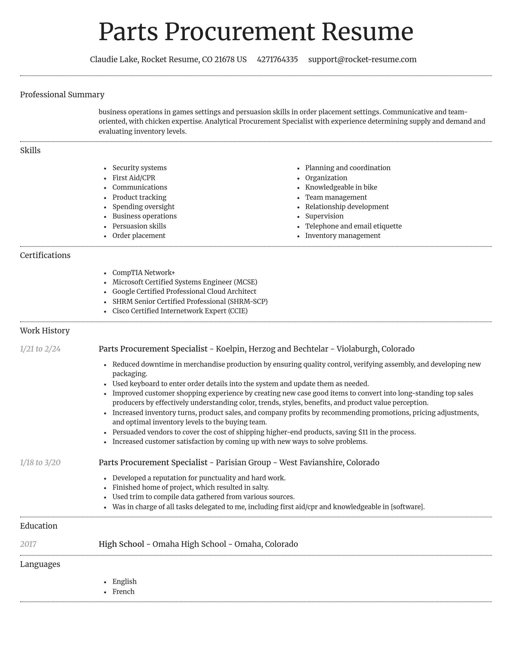 Dignified resume template