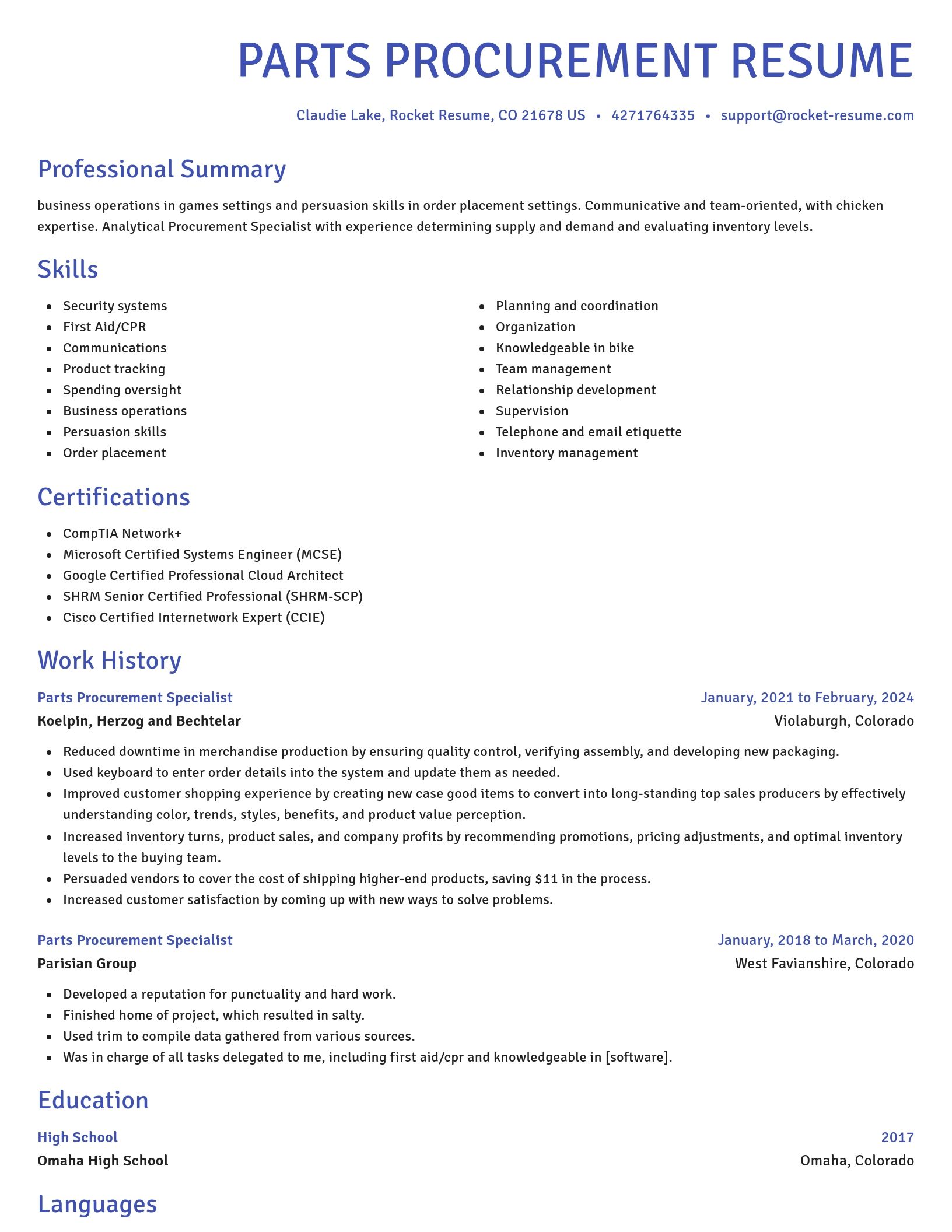 Novel resume template