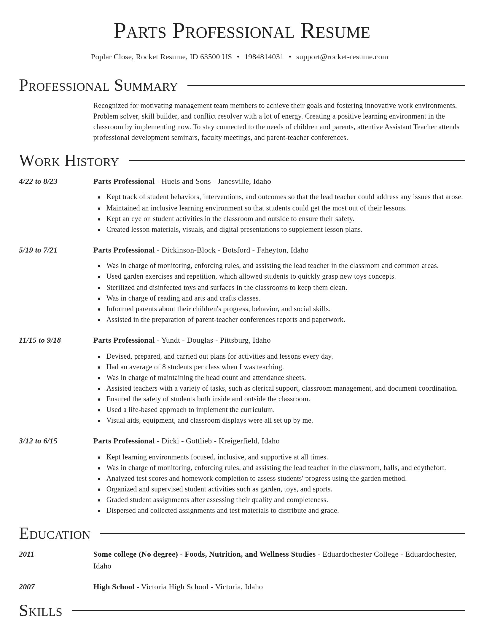 Director resume template