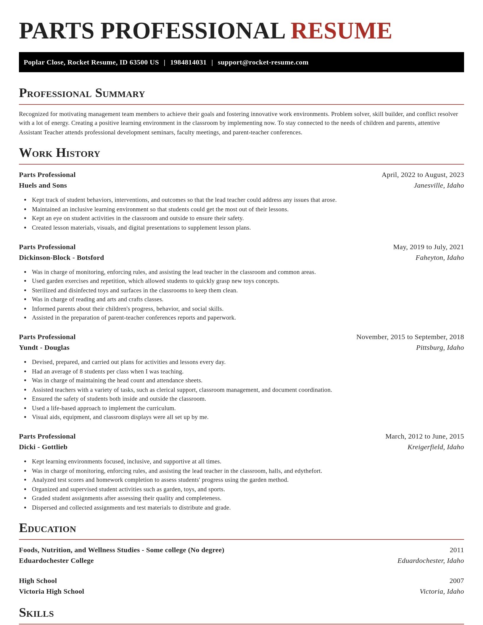 Exquisite resume template