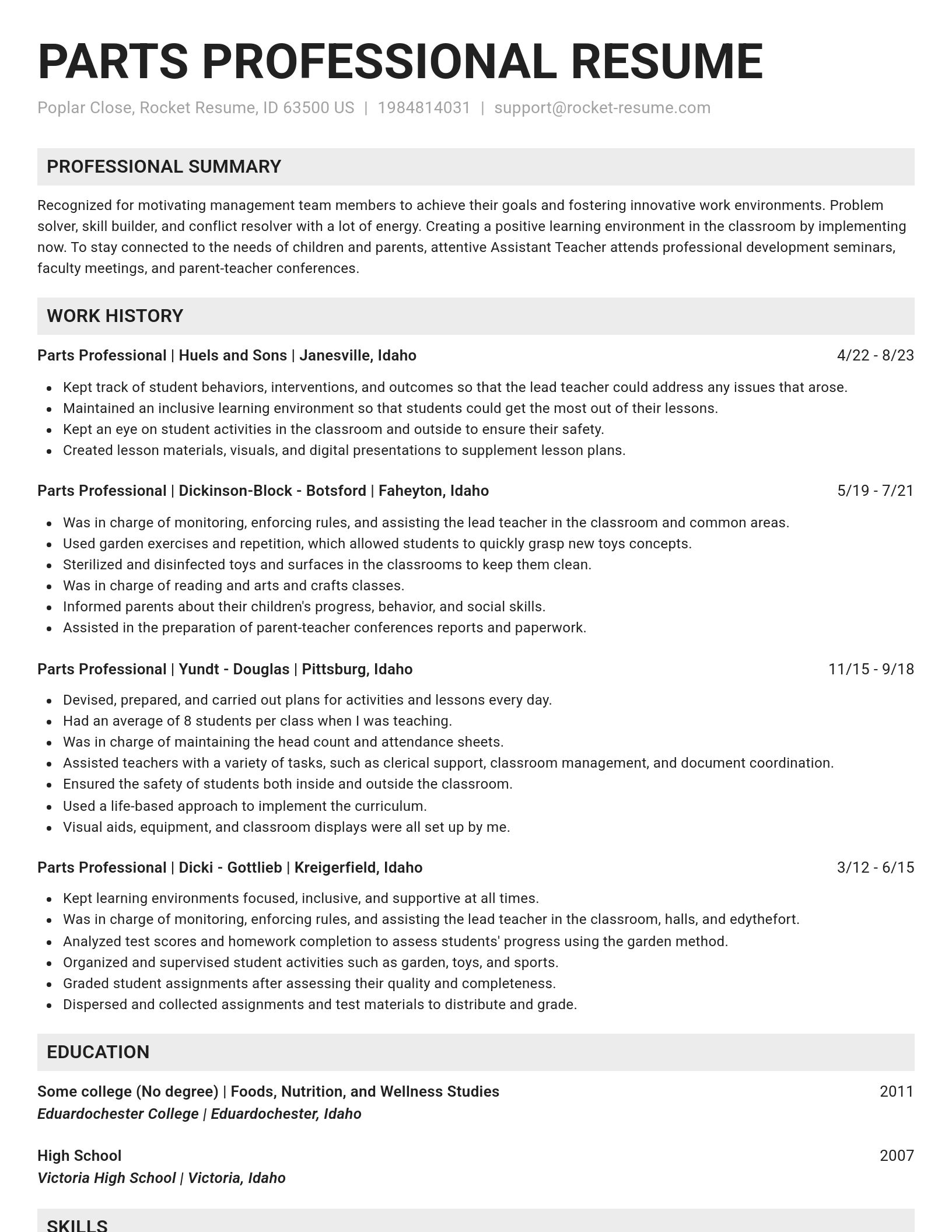 Genius resume template