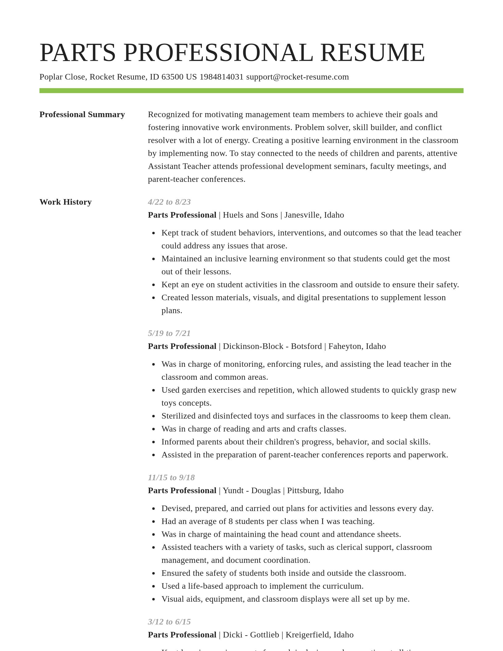 Smart resume template