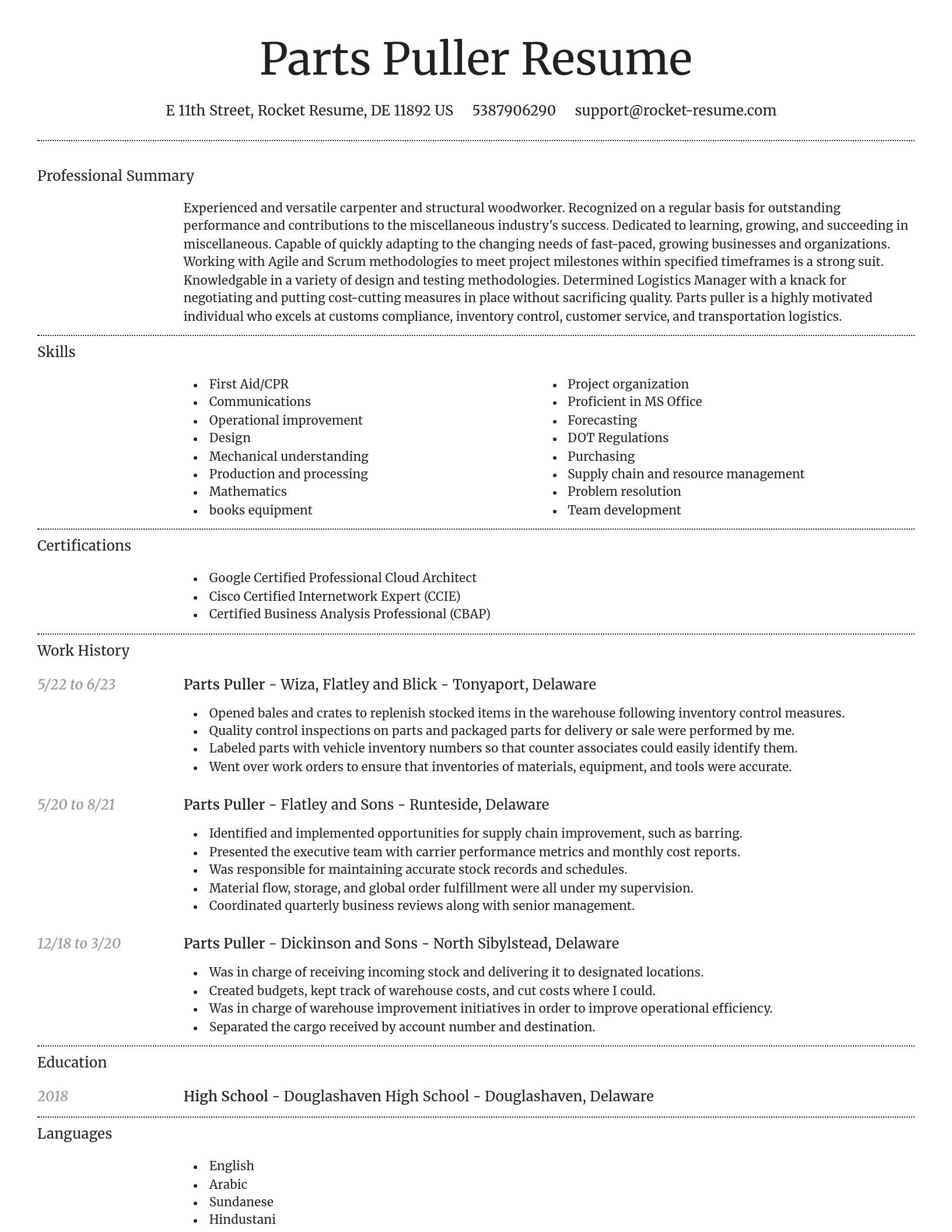 Dignified resume template