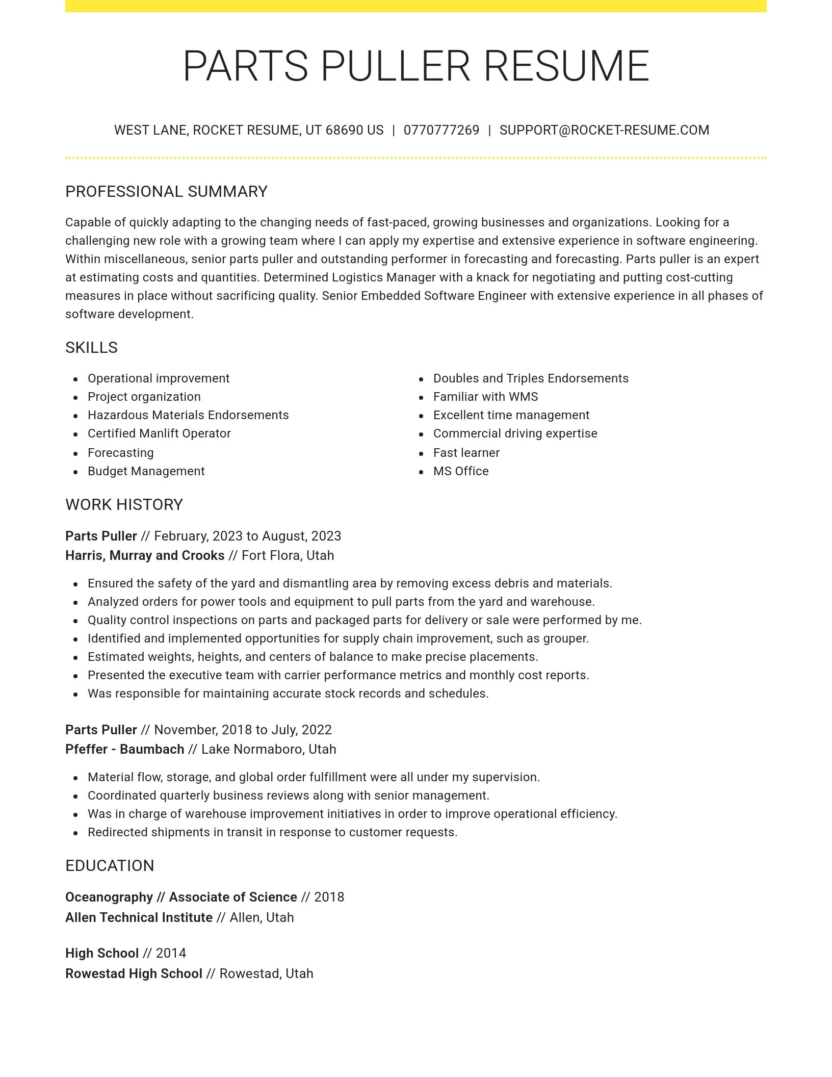 Grand resume template