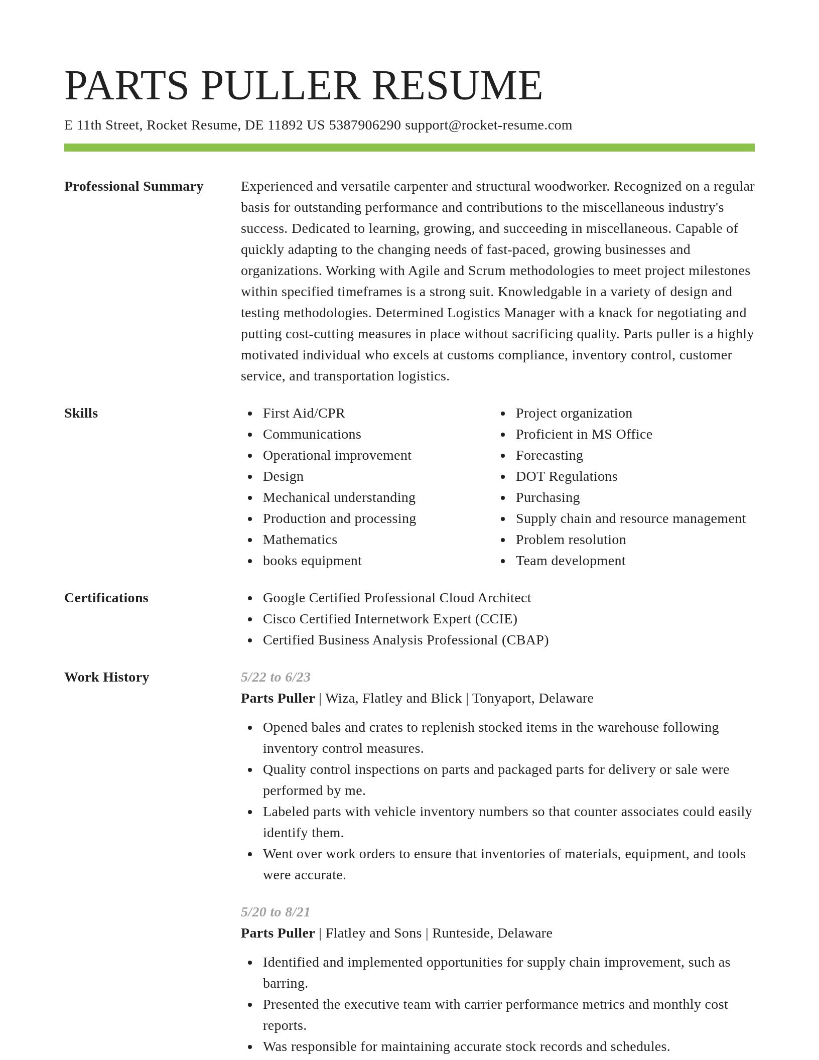 Smart resume template