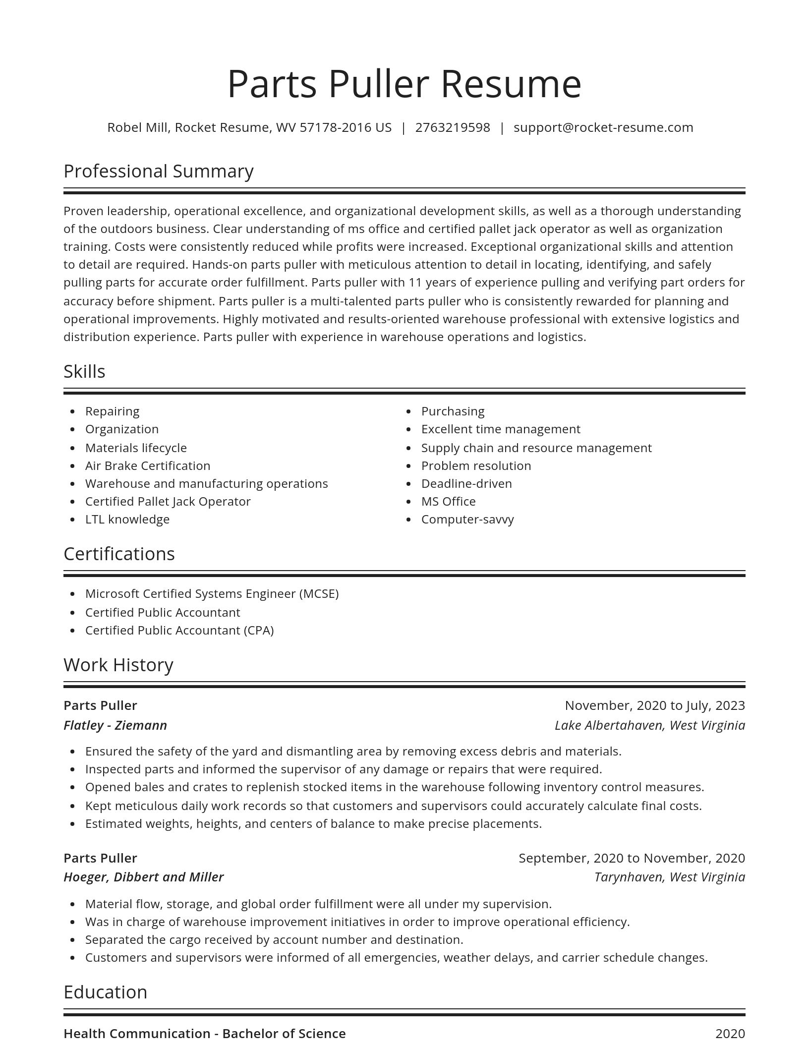 Spotlight resume template