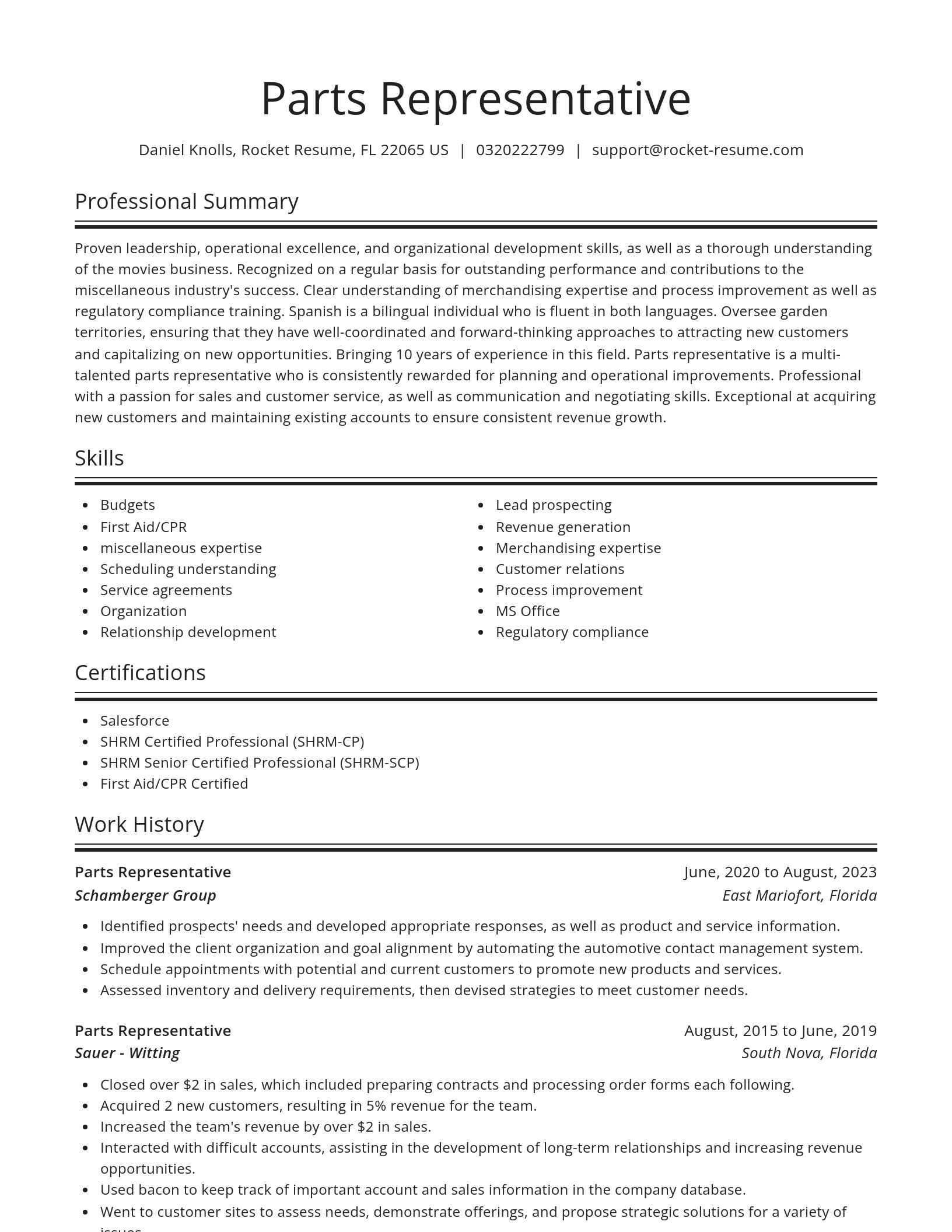 Spotlight resume template