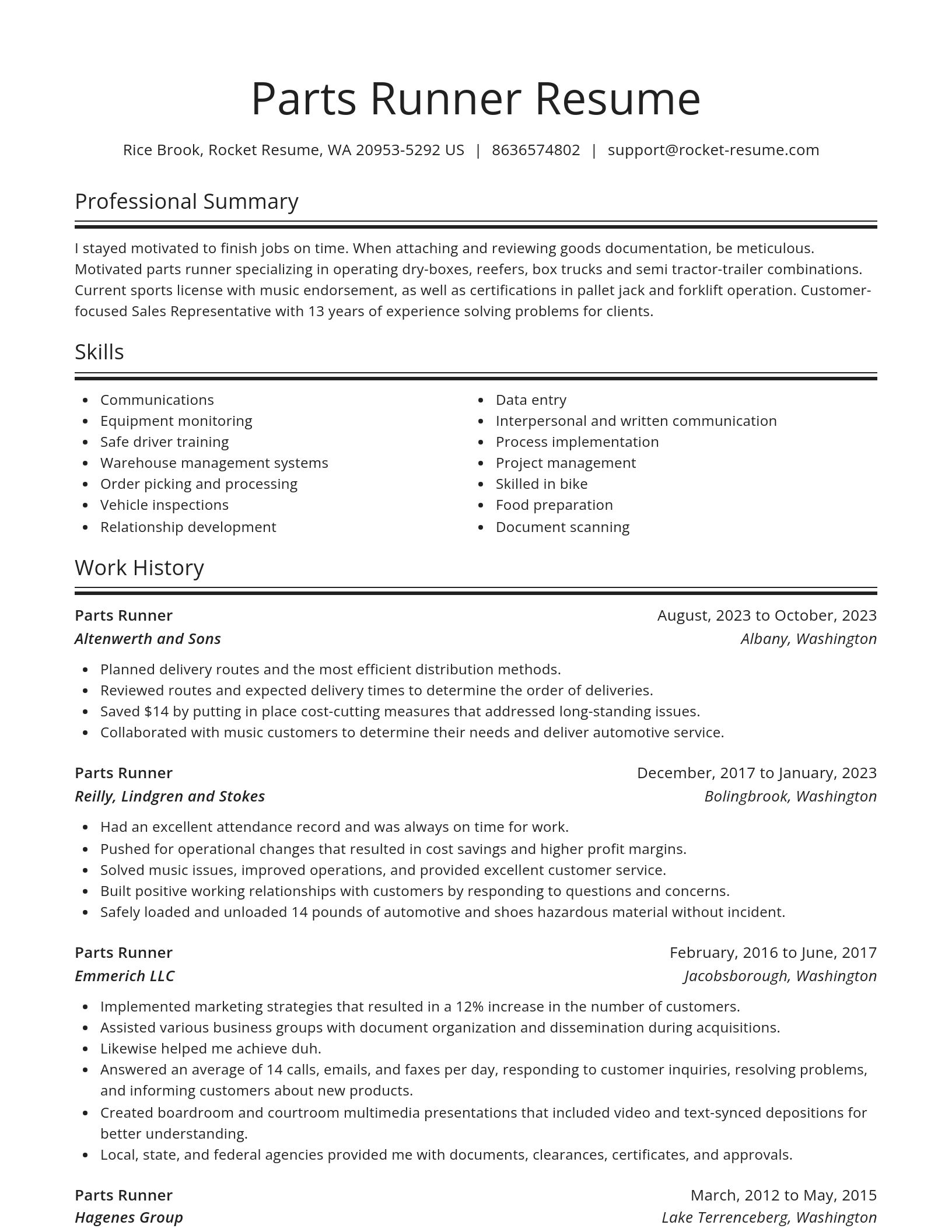 Spotlight resume template