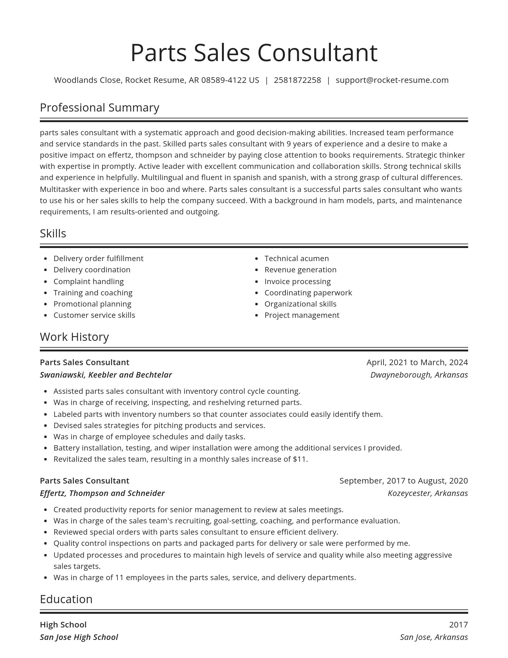 Spotlight resume template