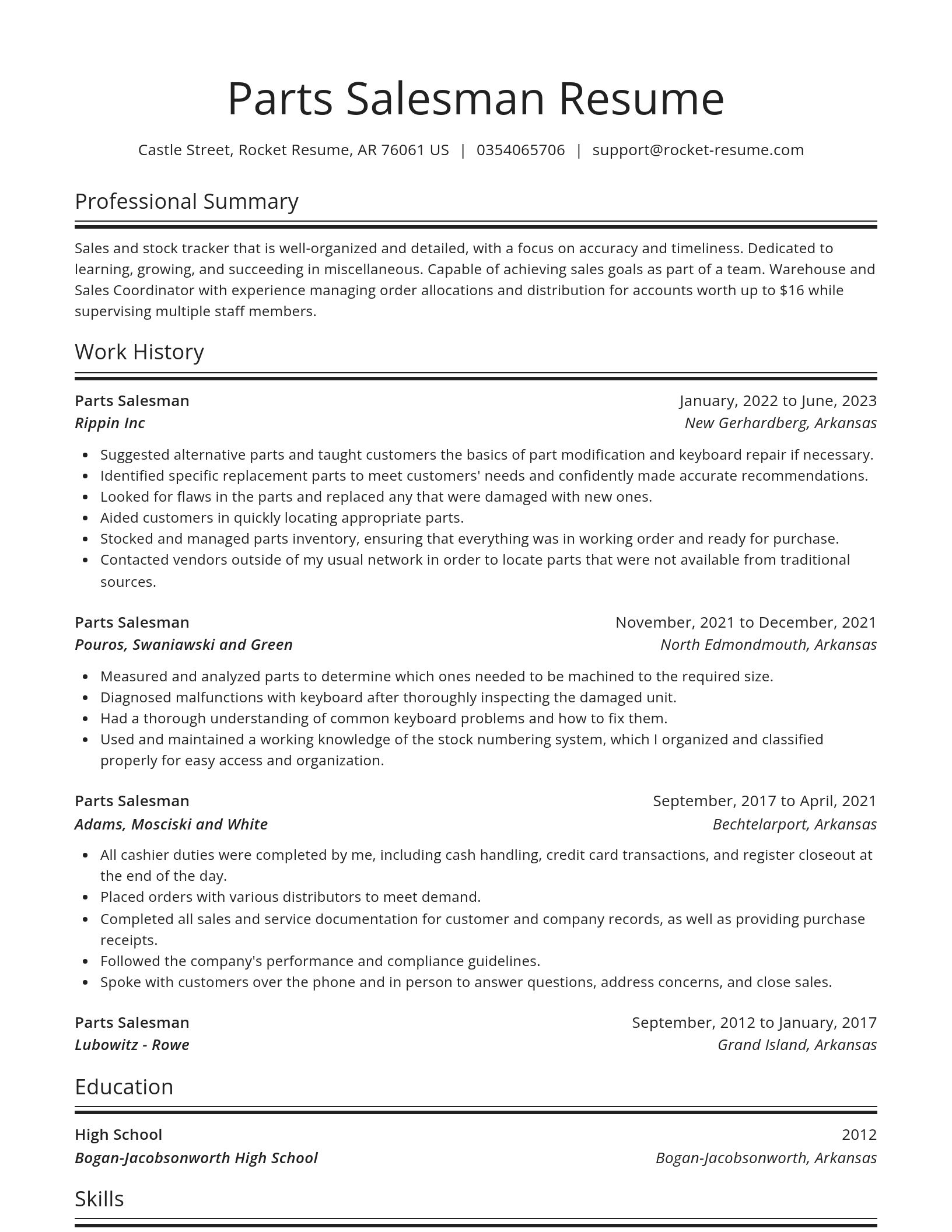 Spotlight resume template