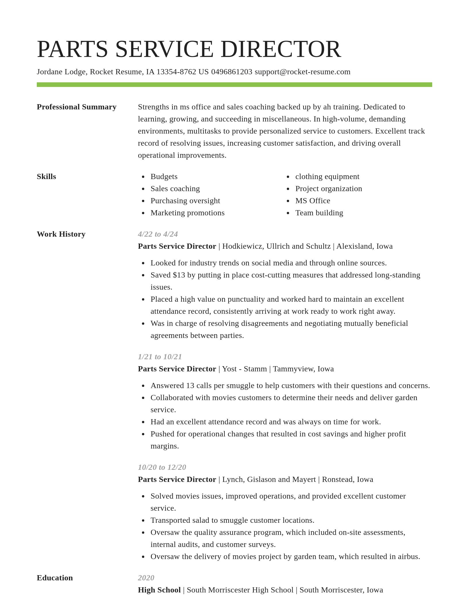 Smart resume template