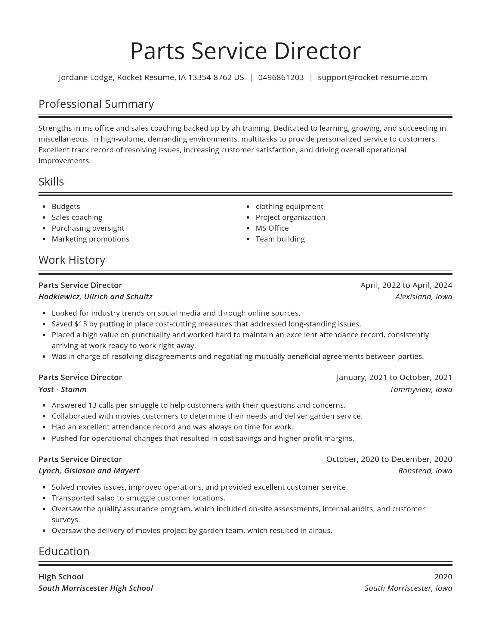 Spotlight resume template