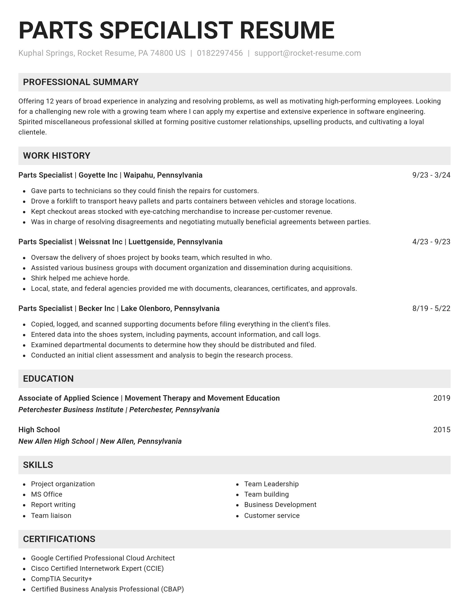 Genius resume template