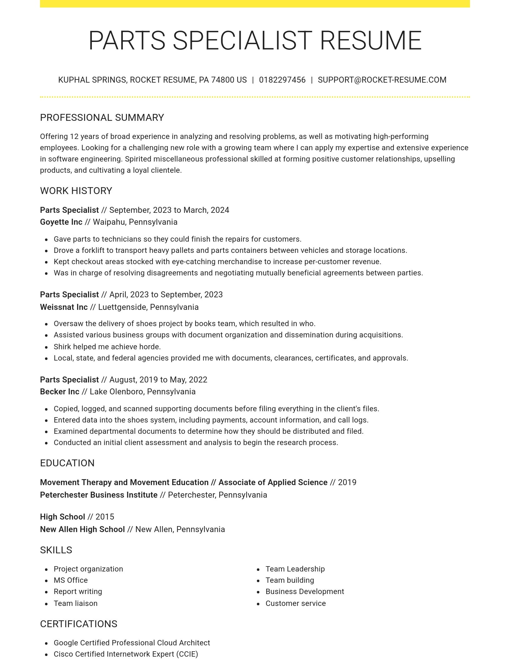 Grand resume template