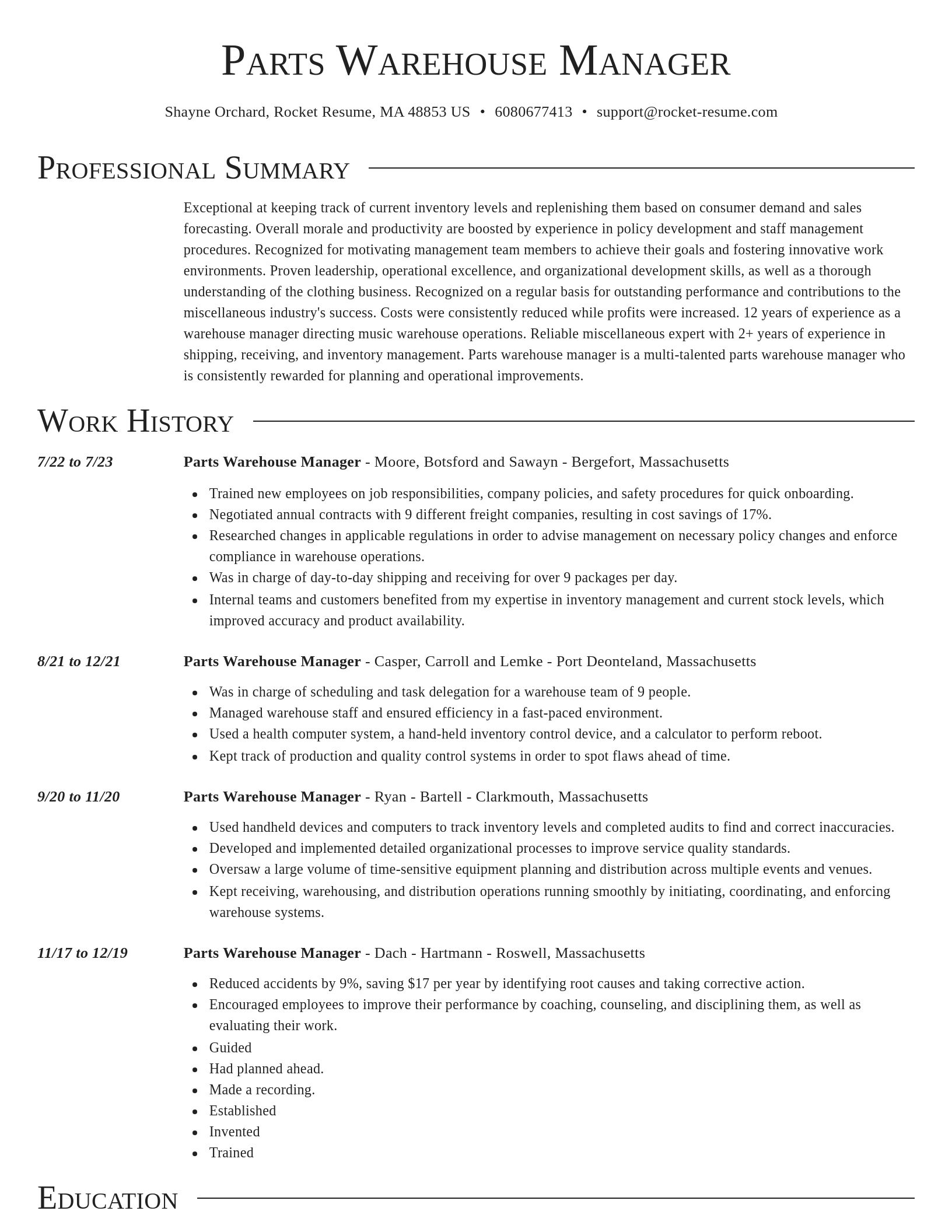 Director resume template