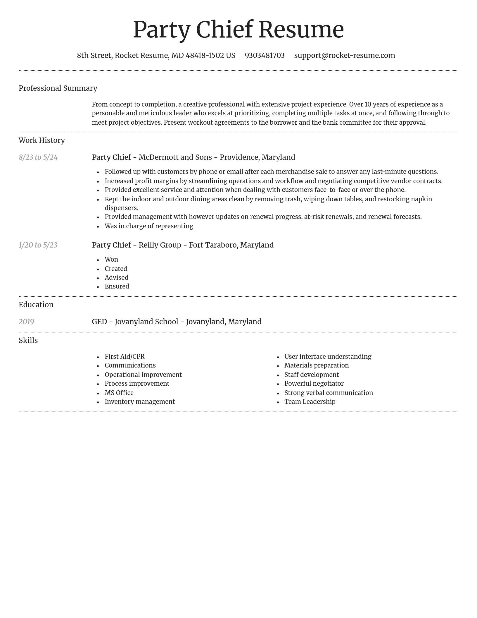 Dignified resume template