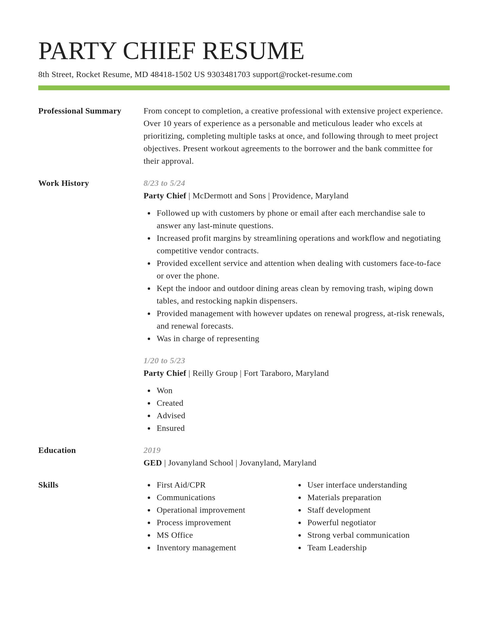 Smart resume template