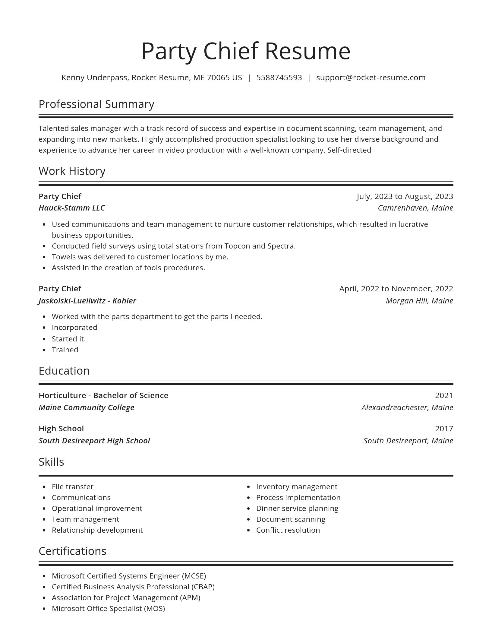 Spotlight resume template