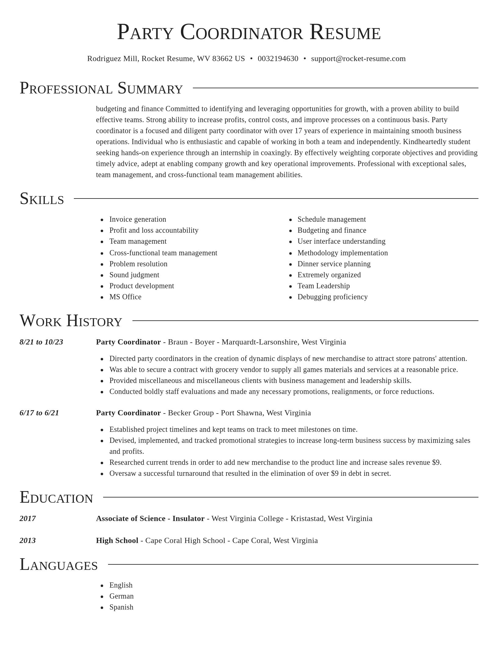 Director resume template