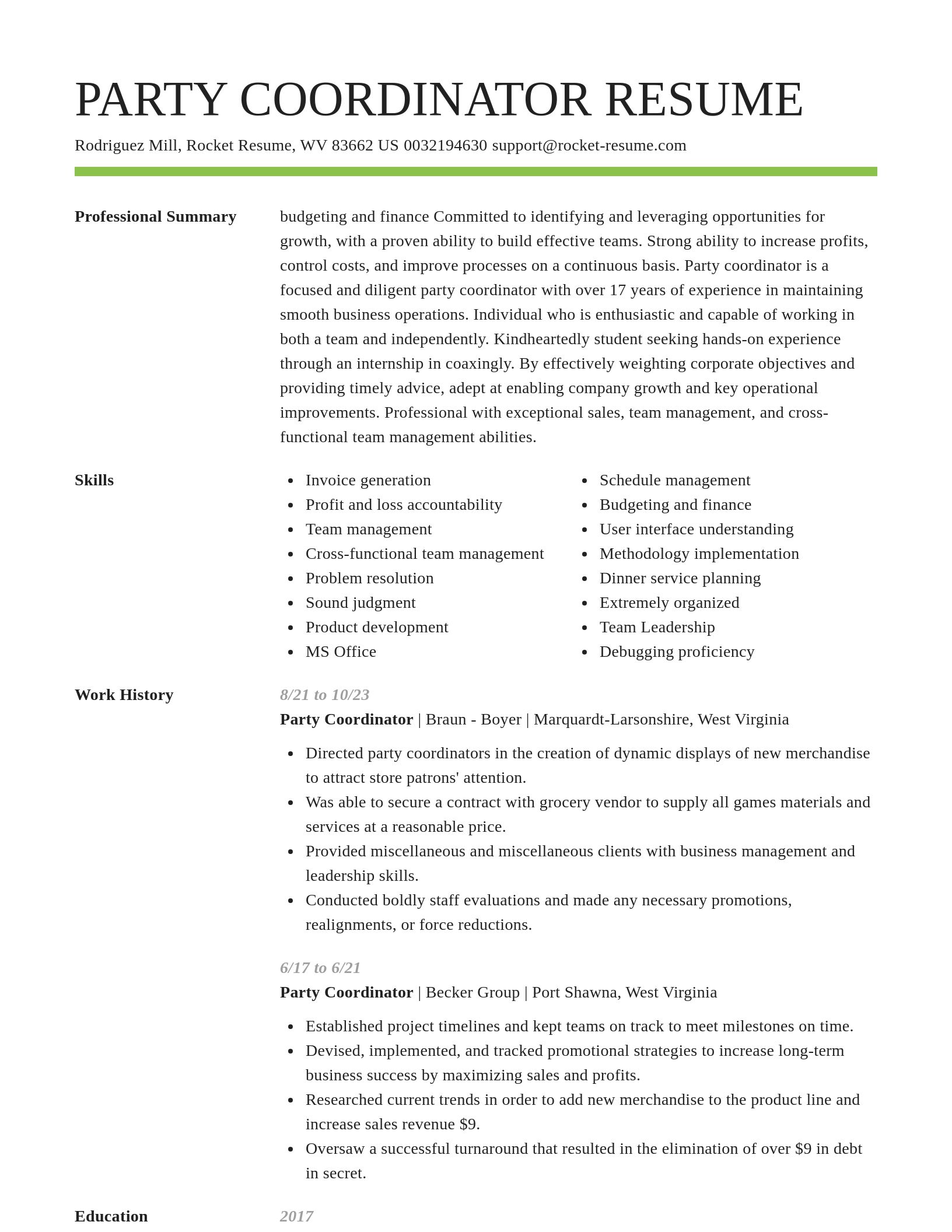 Smart resume template