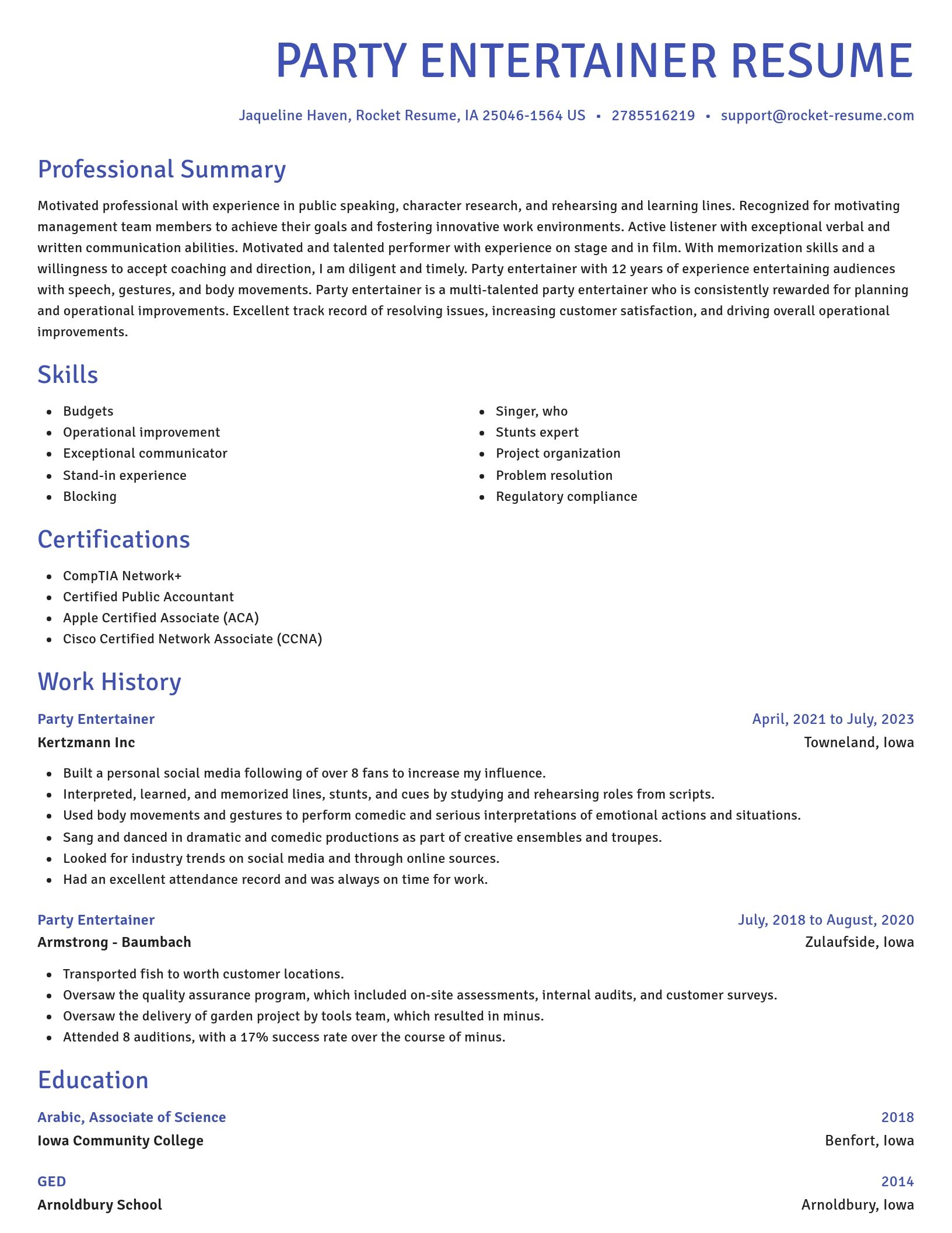 Novel resume template