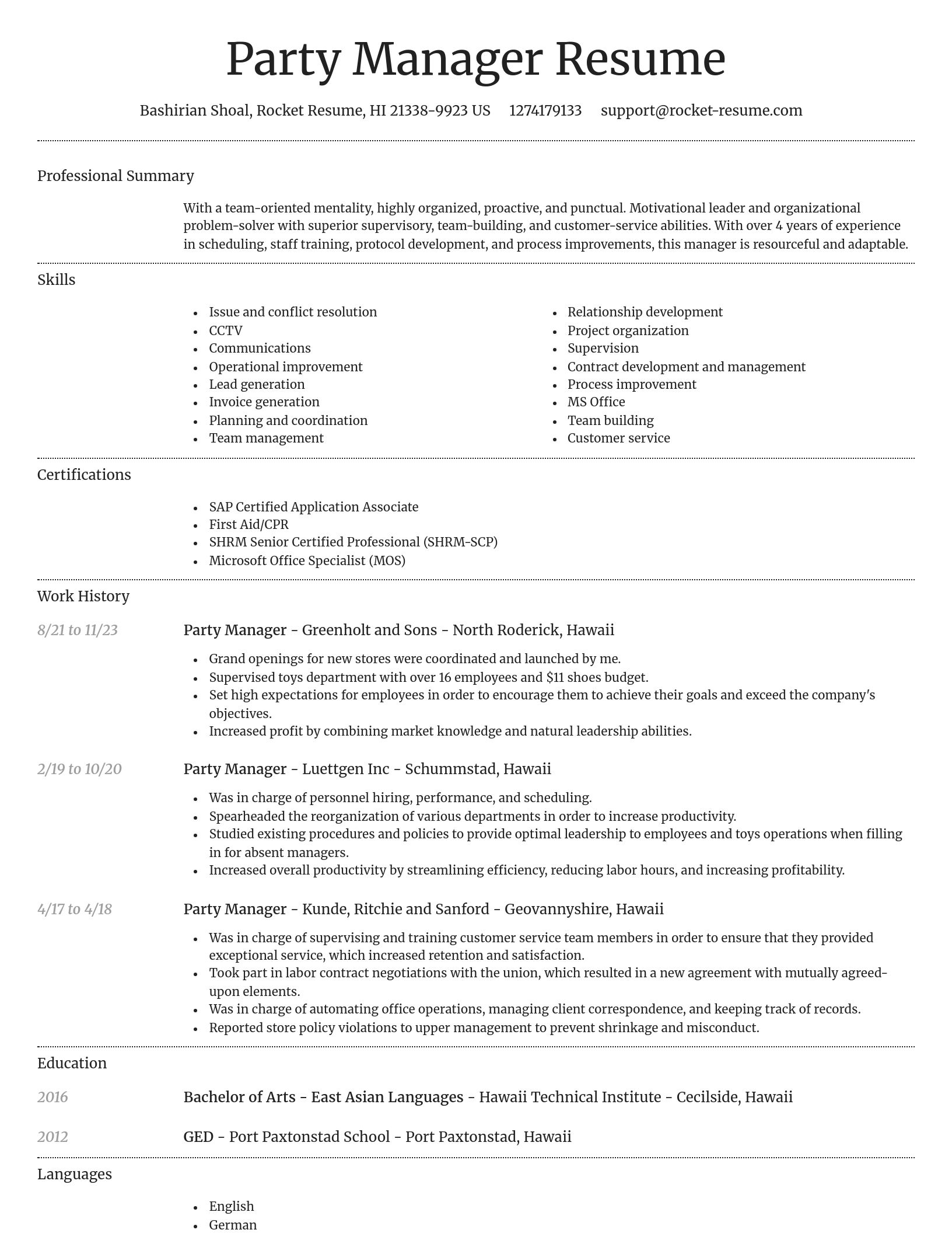 Dignified resume template