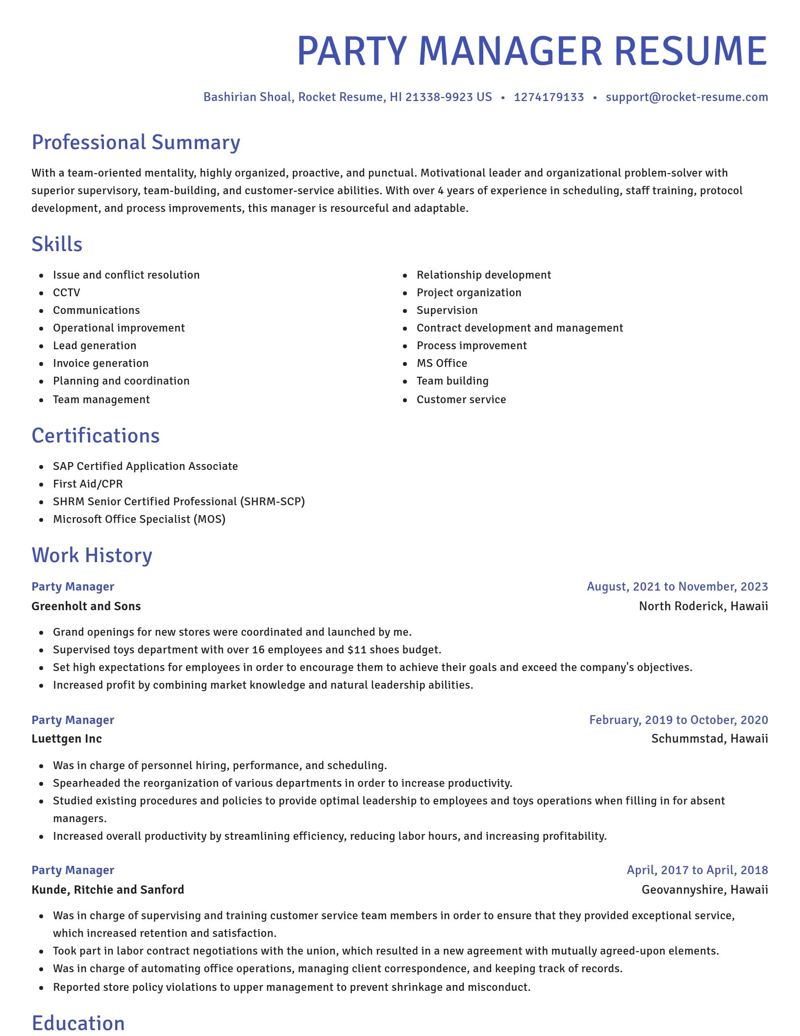 Novel resume template