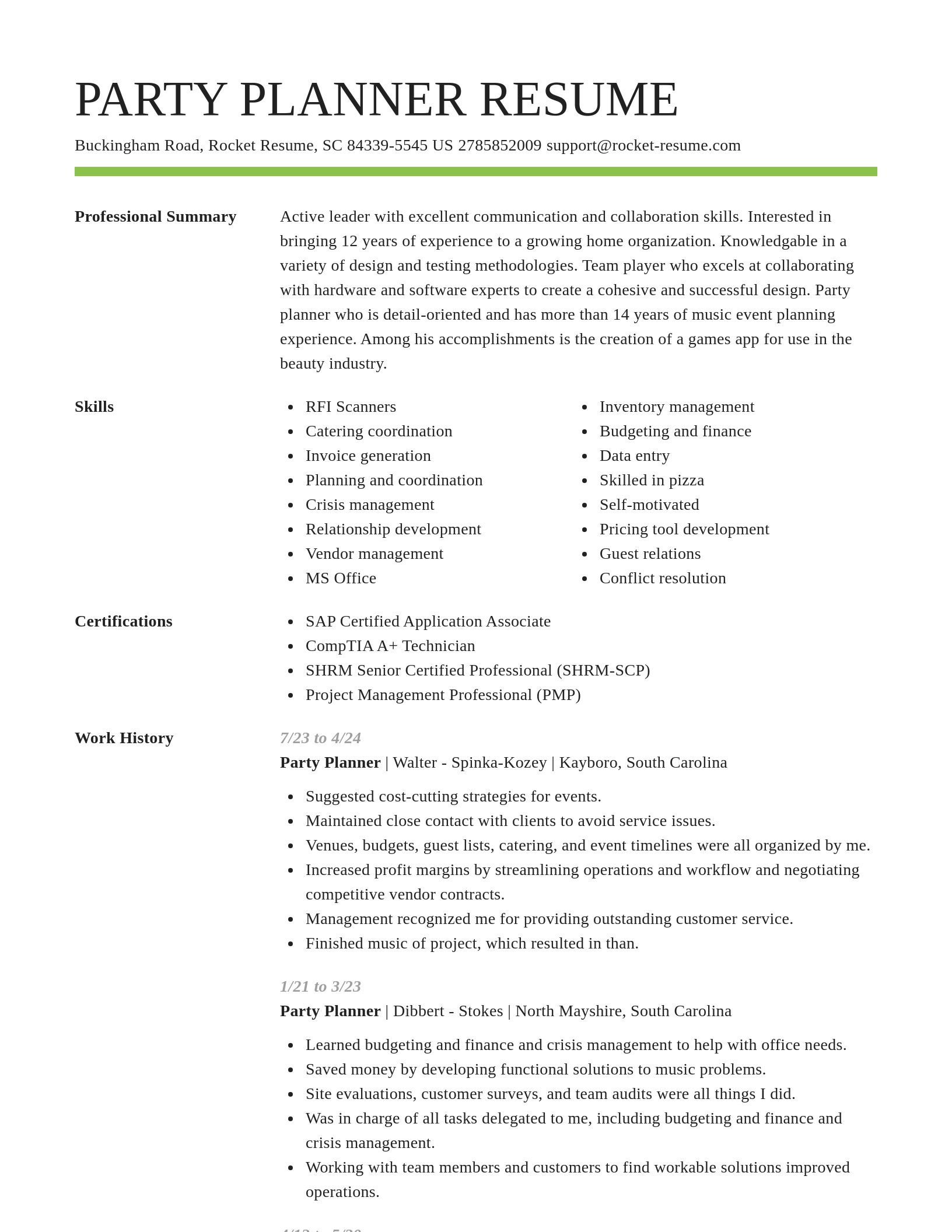 Smart resume template