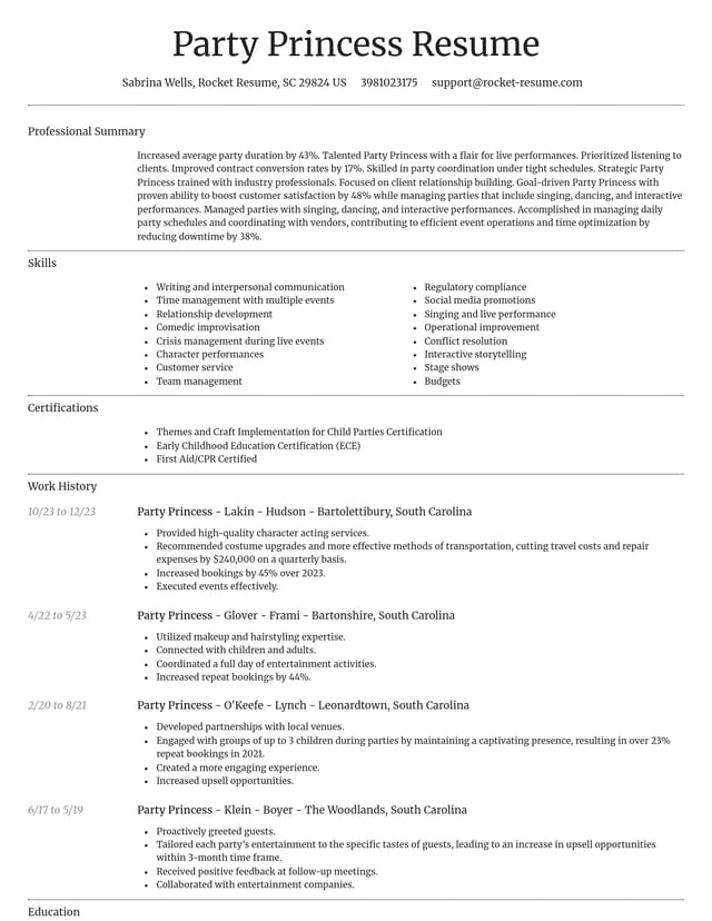 Dignified resume template
