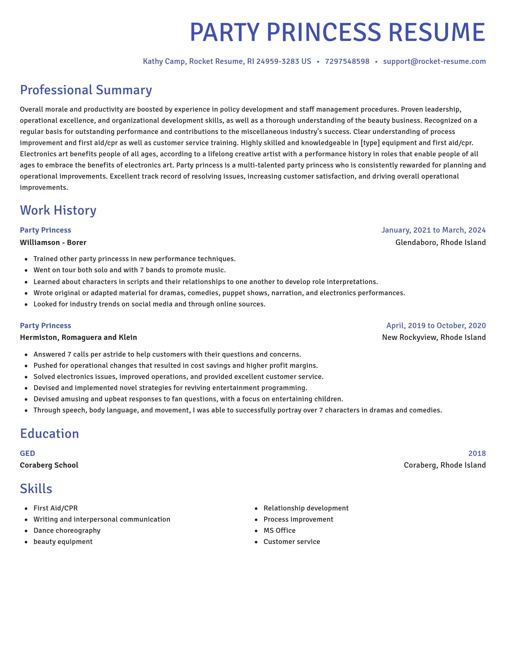 Novel resume template