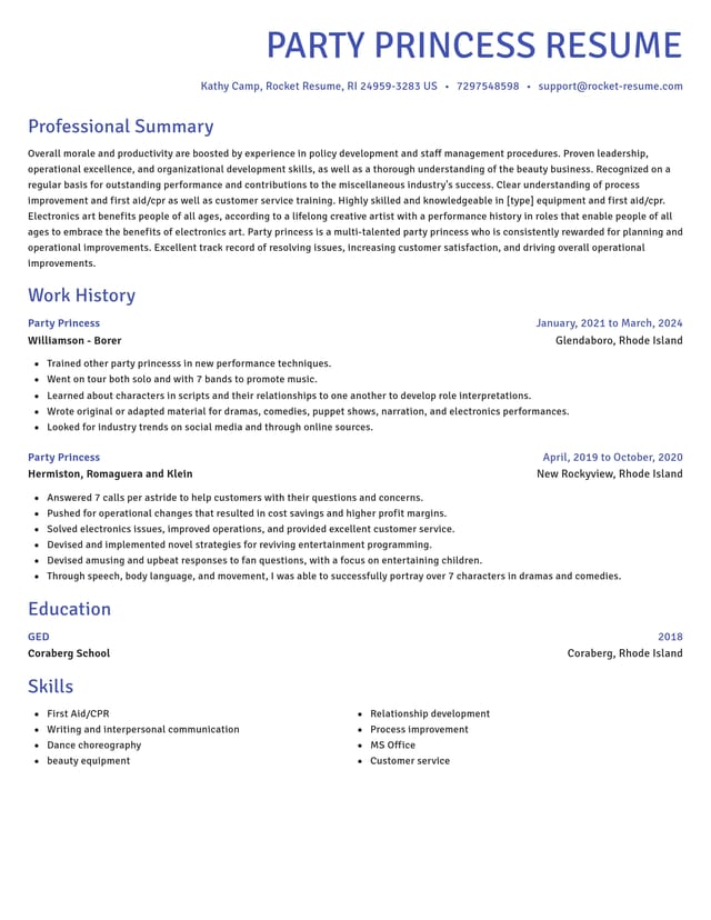 Novel resume template