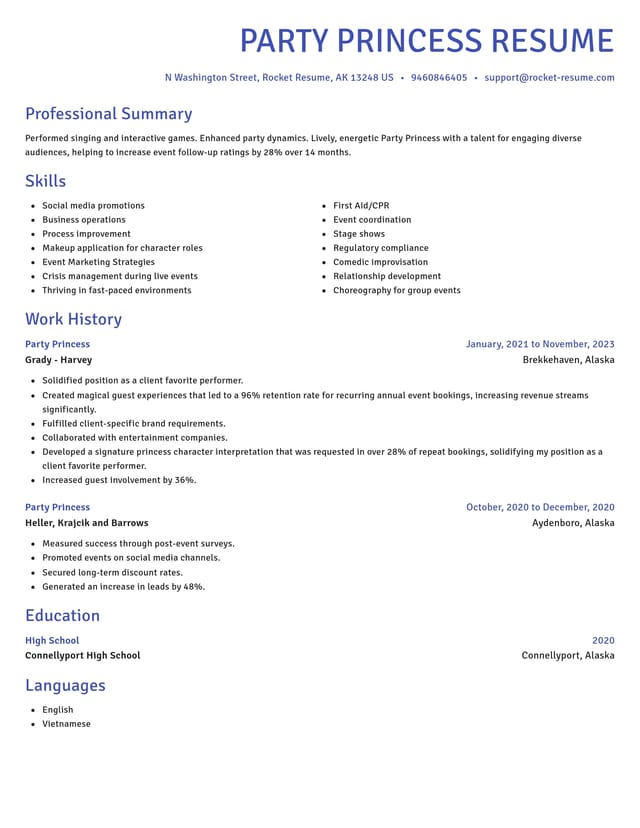 Novel resume template