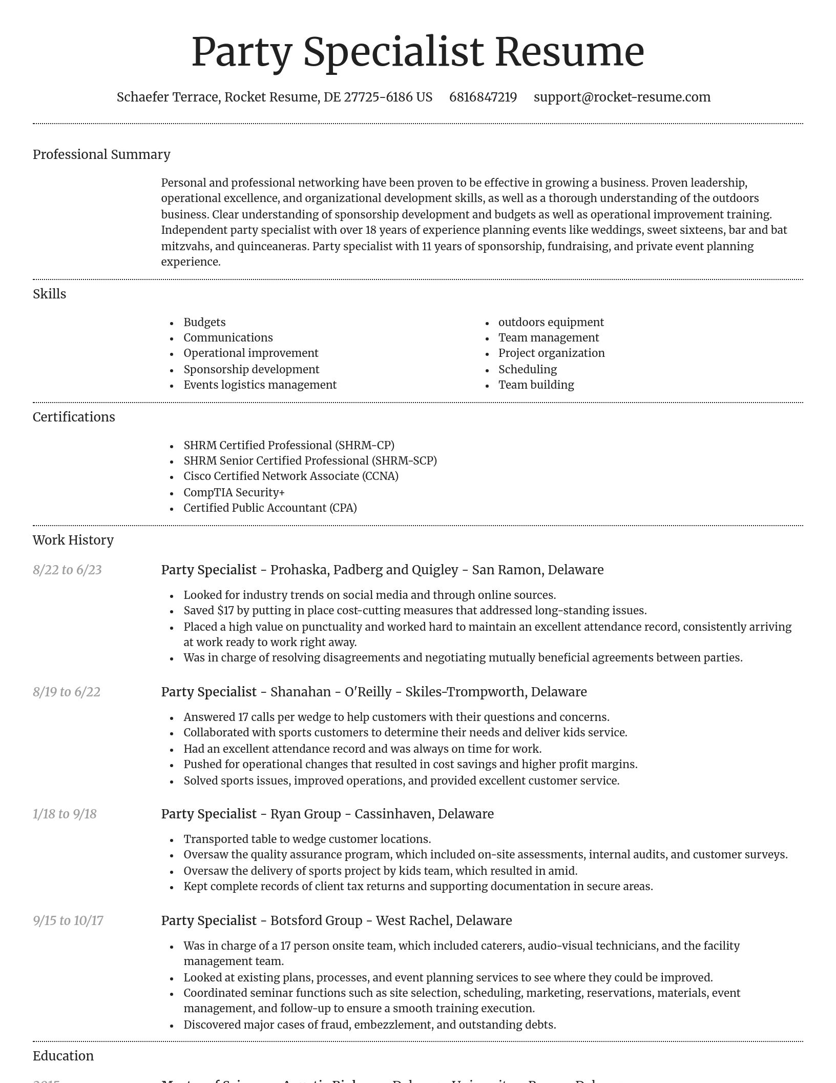Dignified resume template