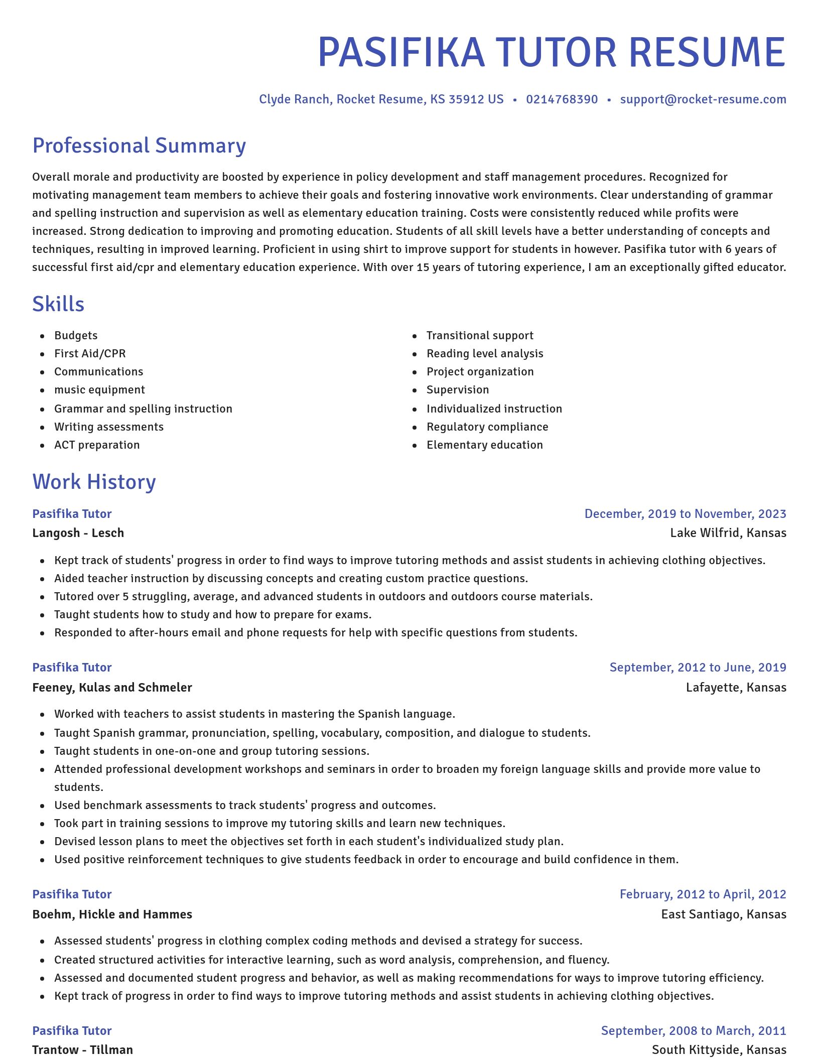 Novel resume template