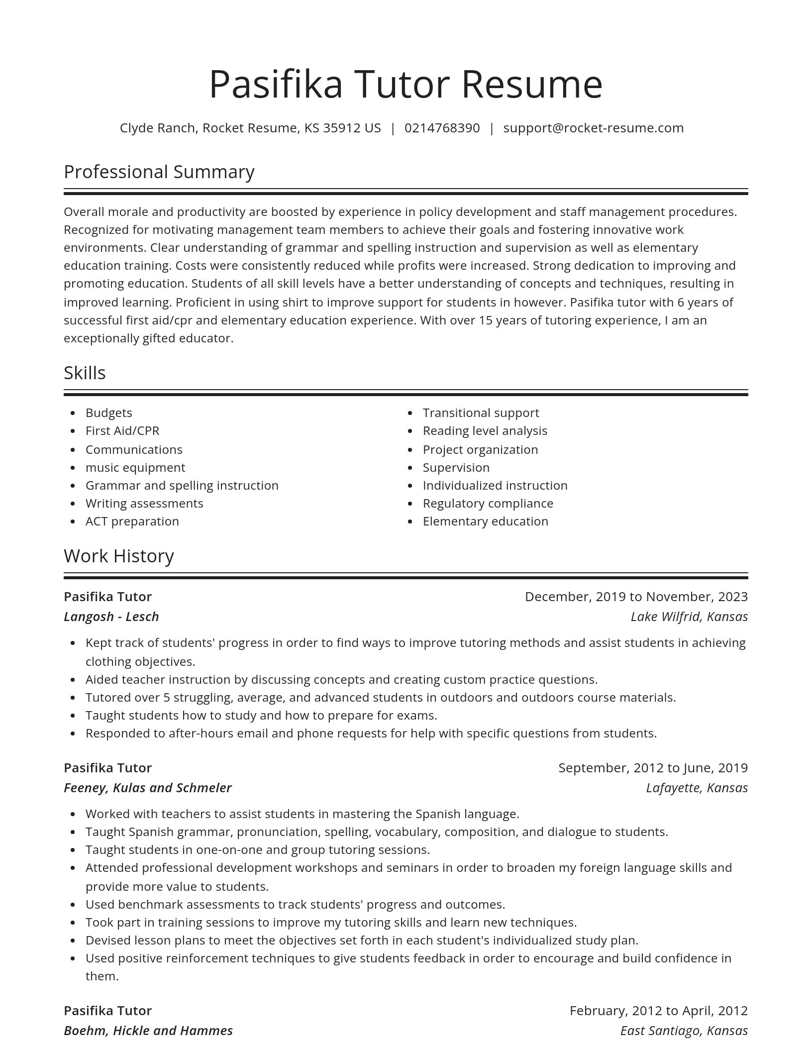 Spotlight resume template