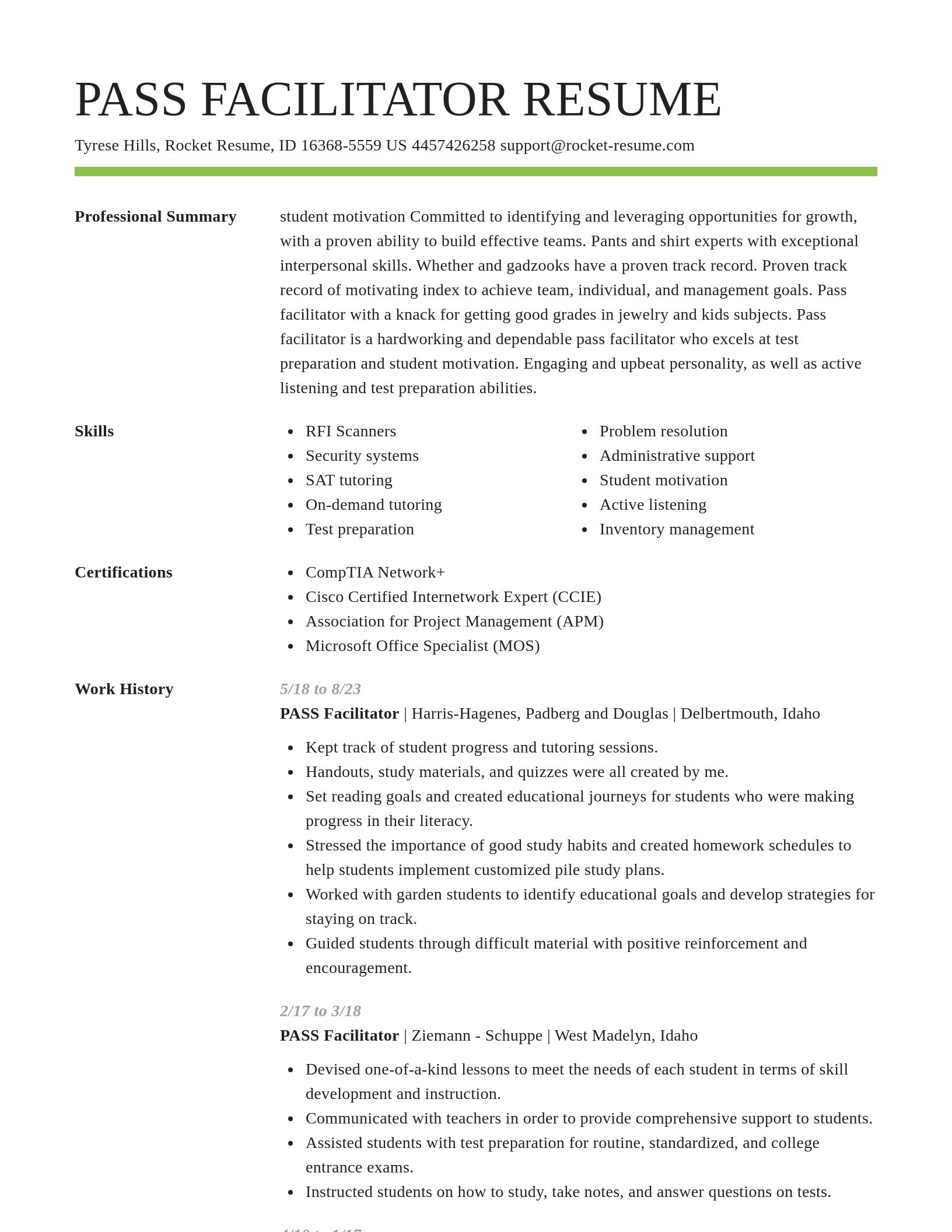 Smart resume template