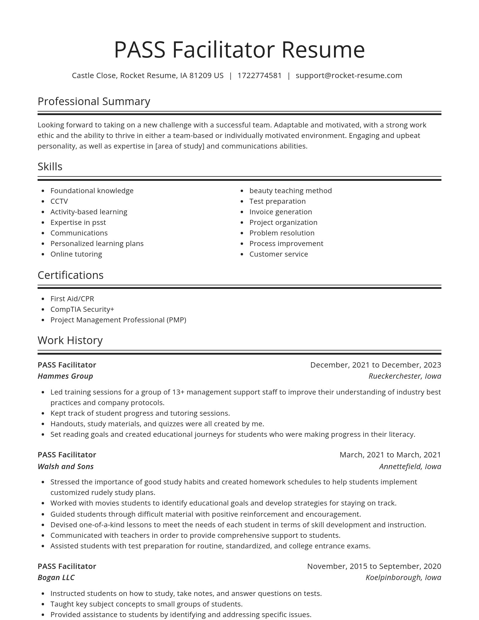 Spotlight resume template