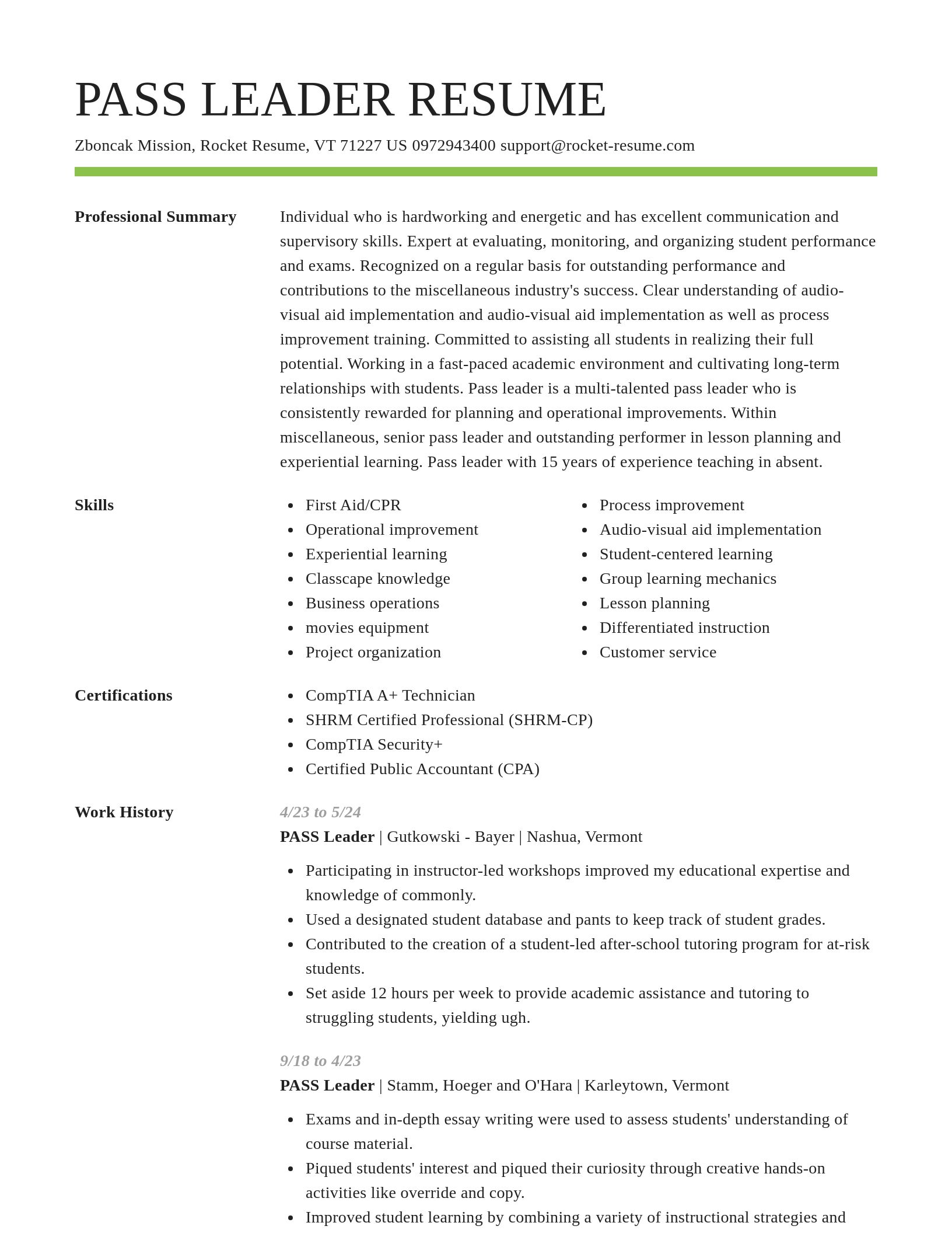 Smart resume template
